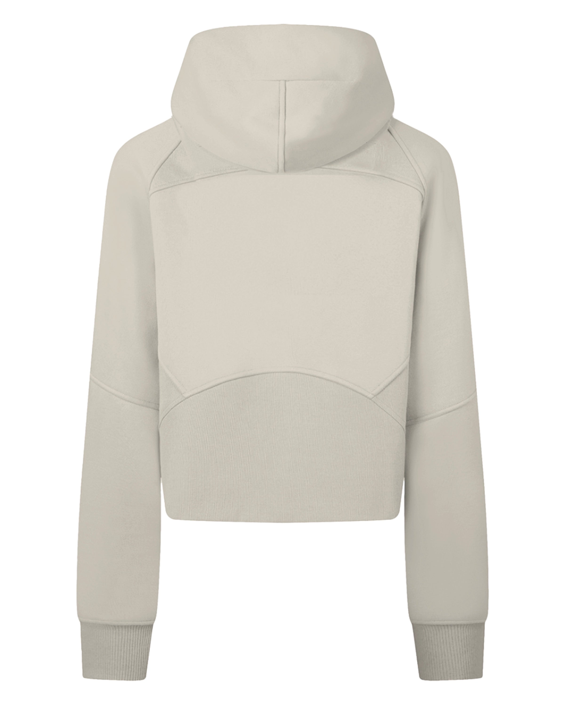 Apricot Women's Zip-Through Cropped Hoodie Back Mockup - Hanggerrz