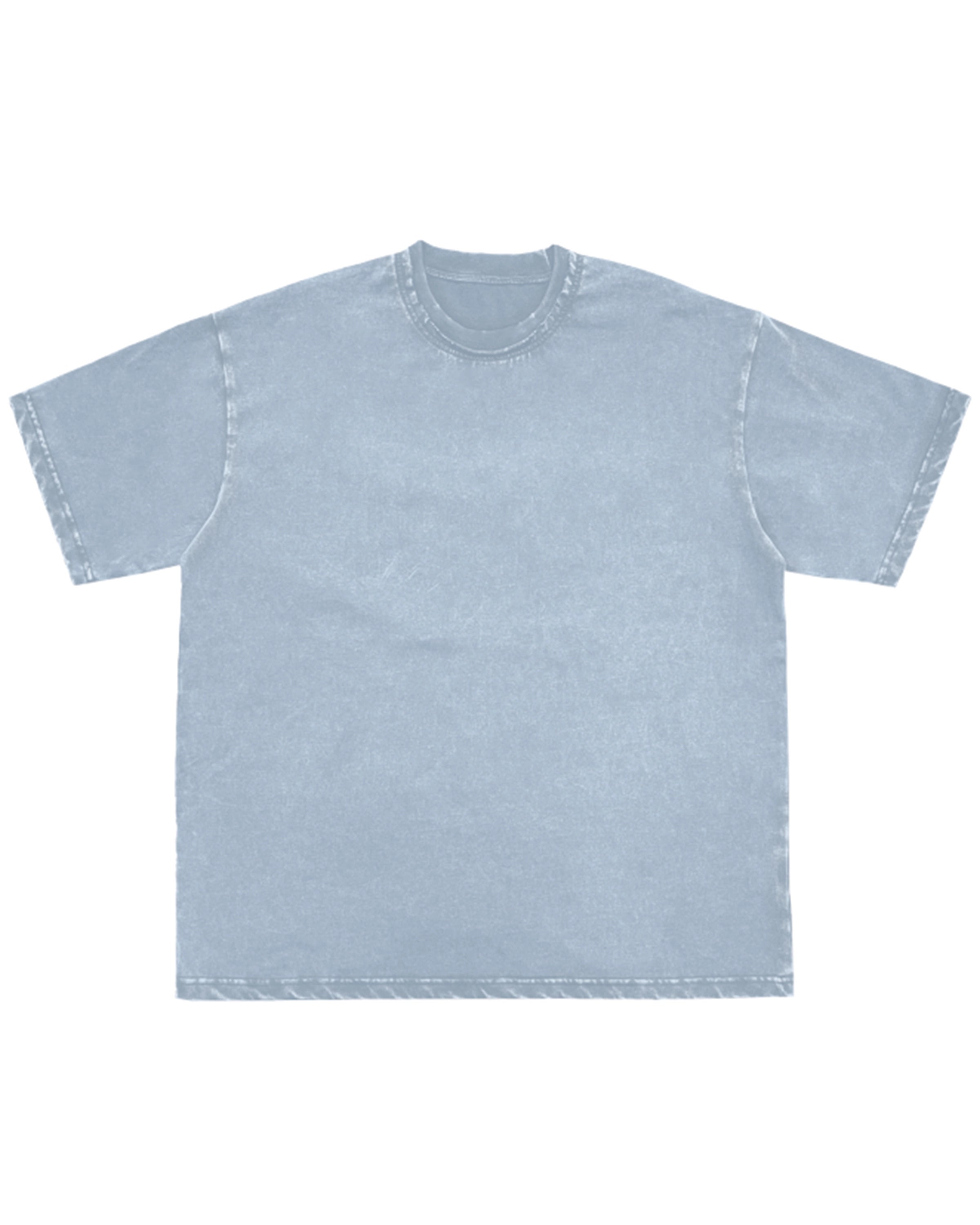 Double Neckline Scattered Edge Frayed Vintage Washed T-Shirt - Hanggerrz