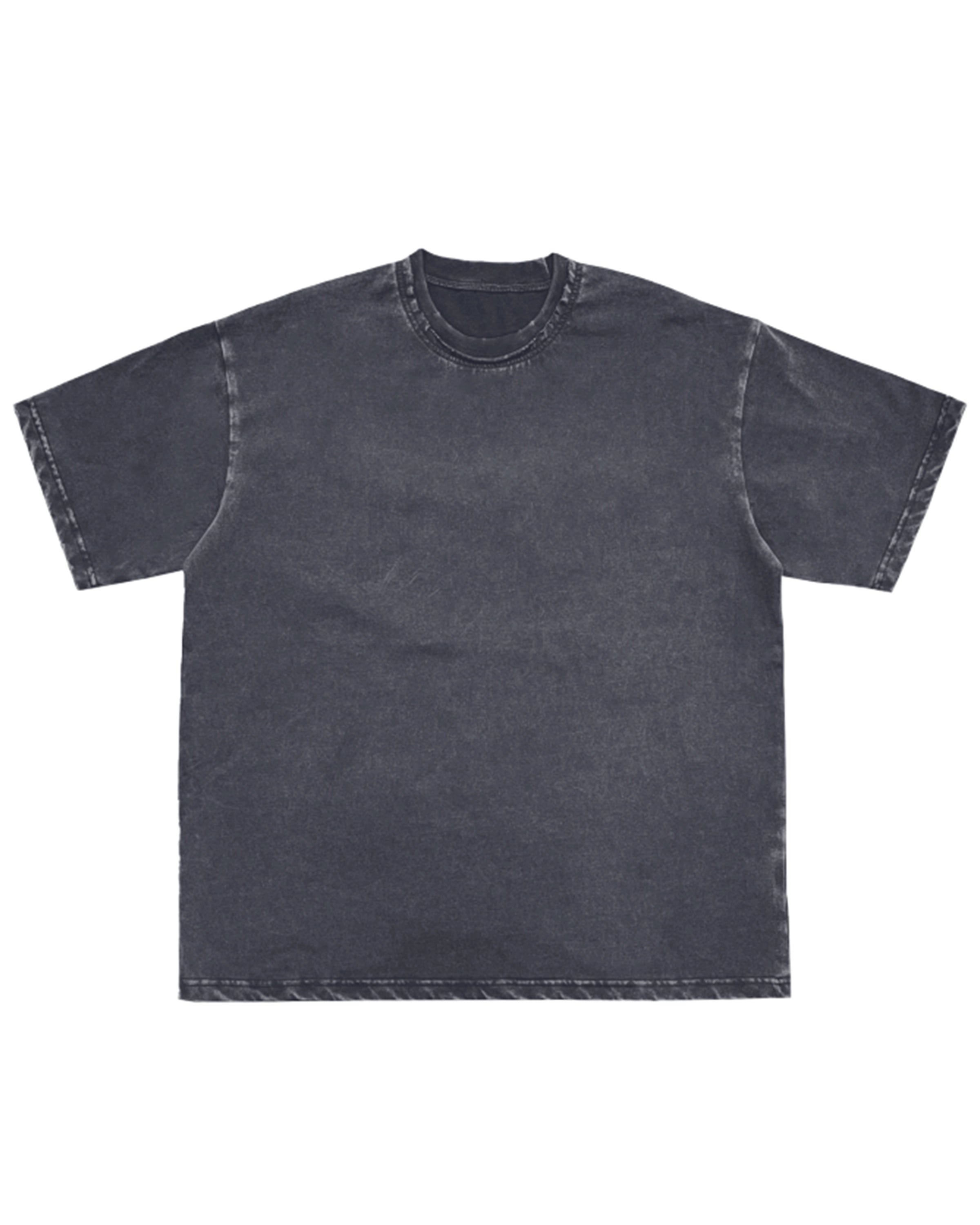 Double Neckline Scattered Edge Frayed Vintage Washed T-Shirt - Hanggerrz