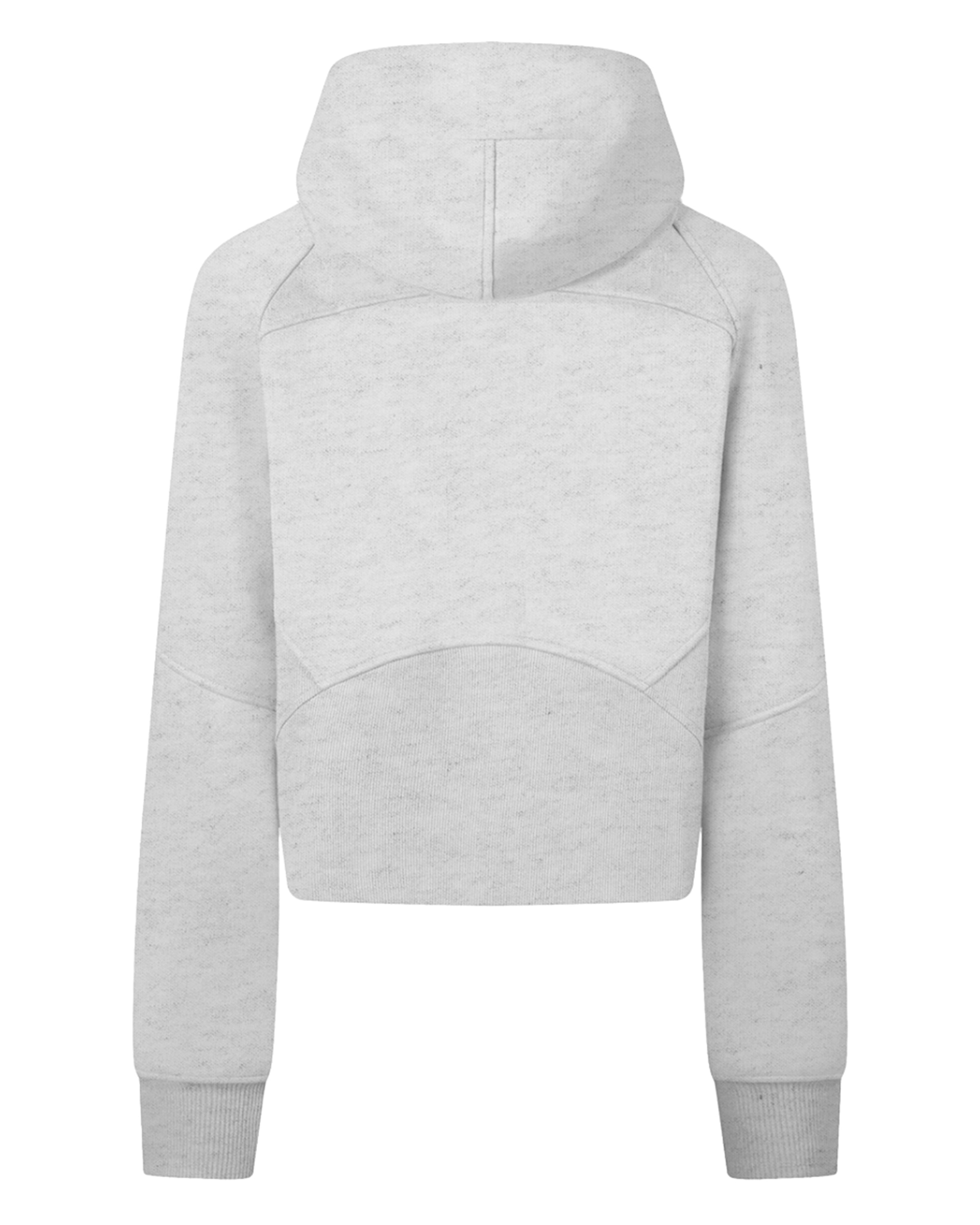 Cold Gray Women's Zip-Through Cropped Hoodie Back Mockup - Hanggerrz