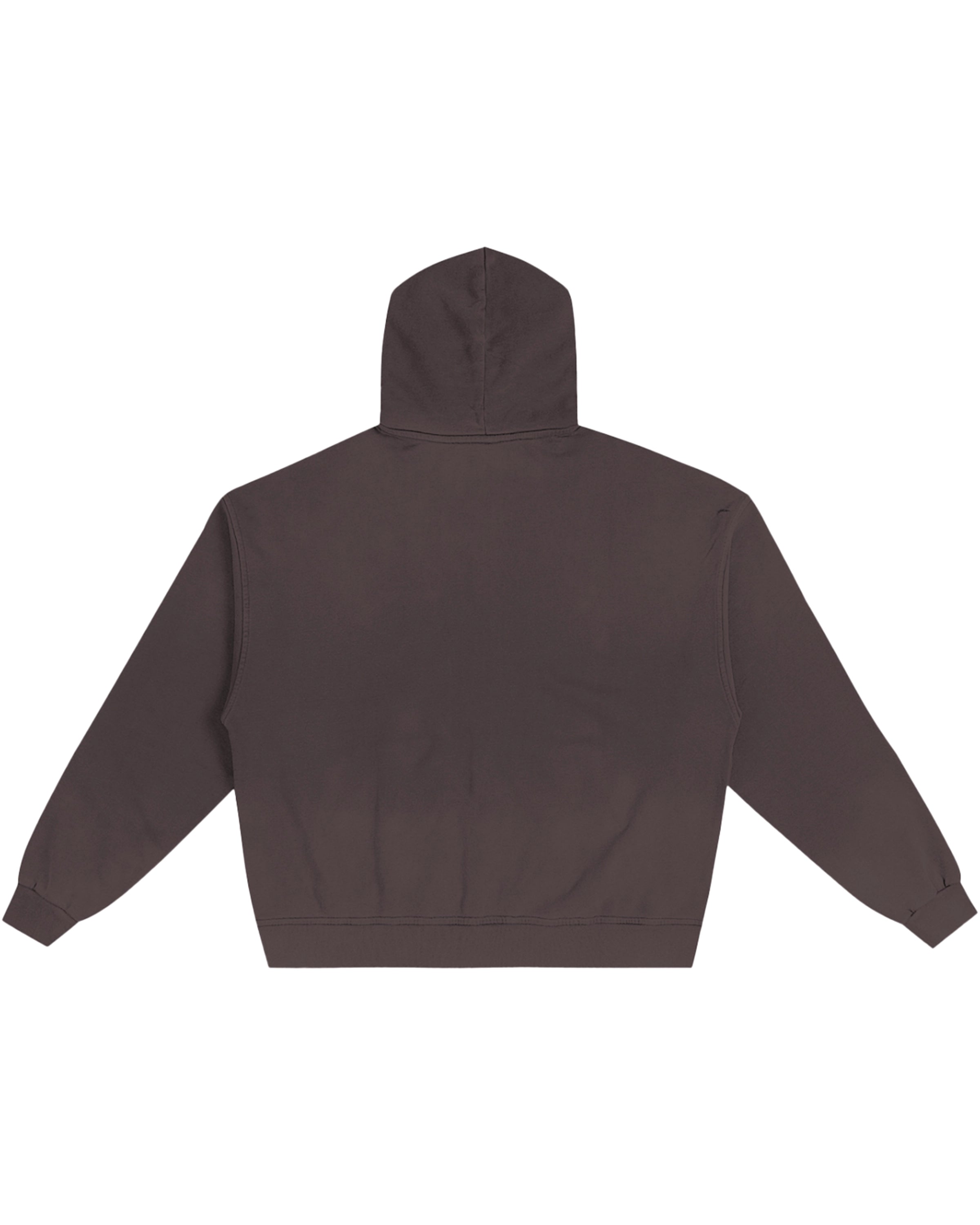 Dark Gray Hand-Frayed Sunfade Zip Hoodie Back Mockup - Hanggerrz