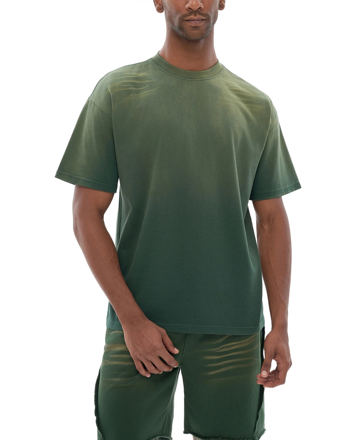 Vintage Washed Tiger Stripes Dyed Gradient T-Shirt - Hanggerrz