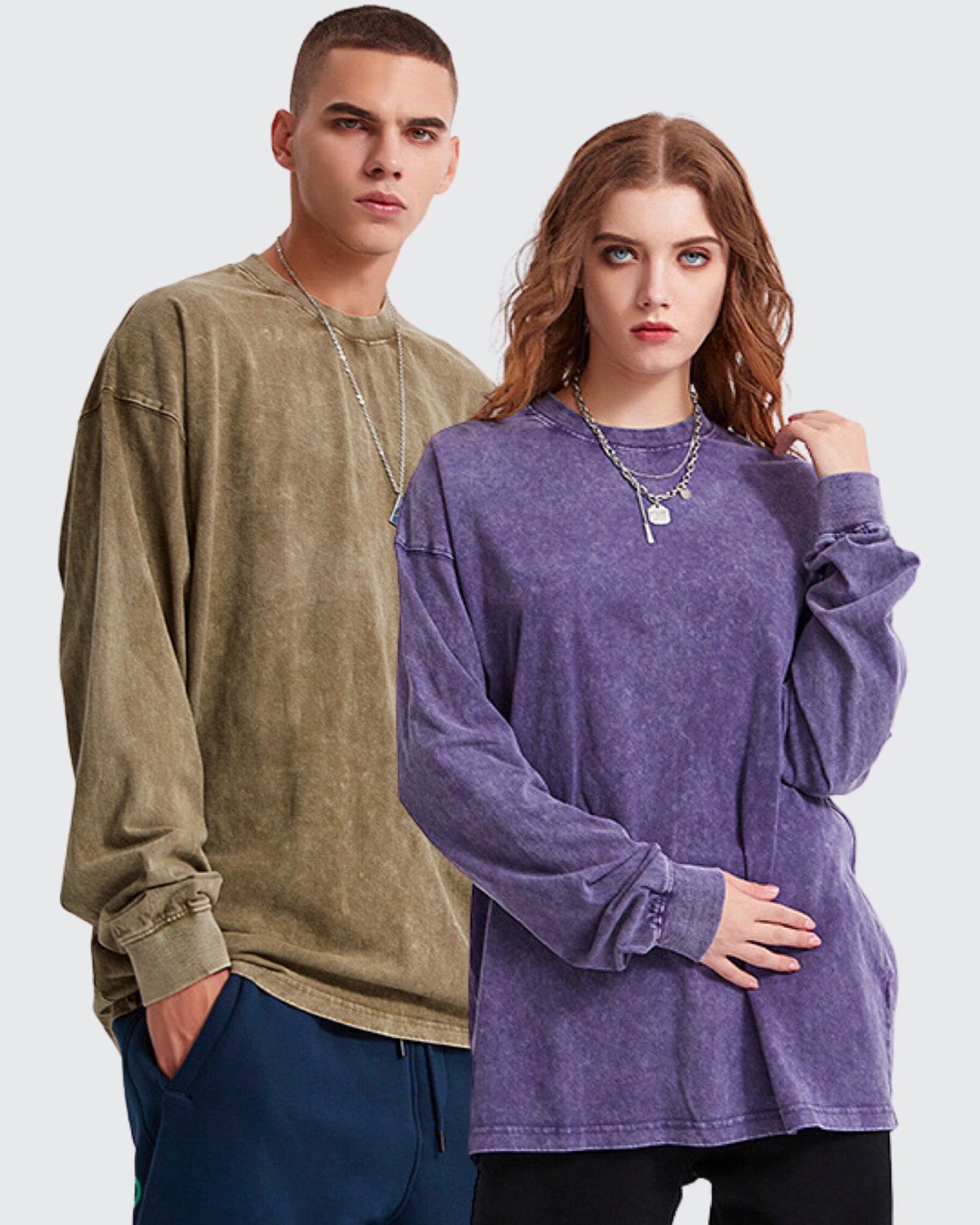 Acid Wash Long Sleeve Tee - Hanggerrz