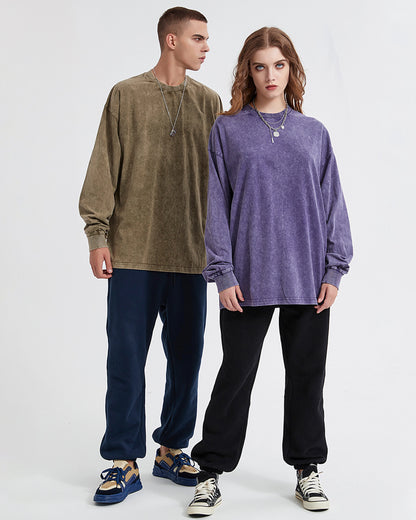 Acid Wash Long Sleeve Tee - Hanggerrz