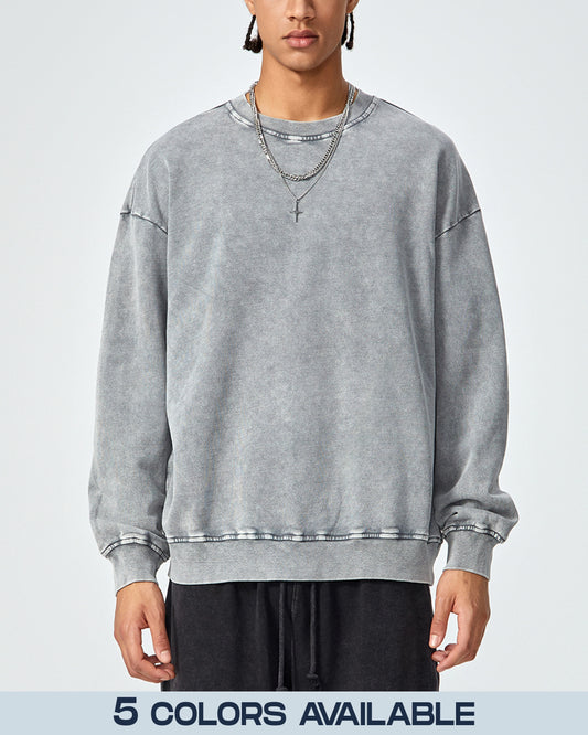 Acid Wash Streetwear Oversize Sweatshirt - Hanggerrz