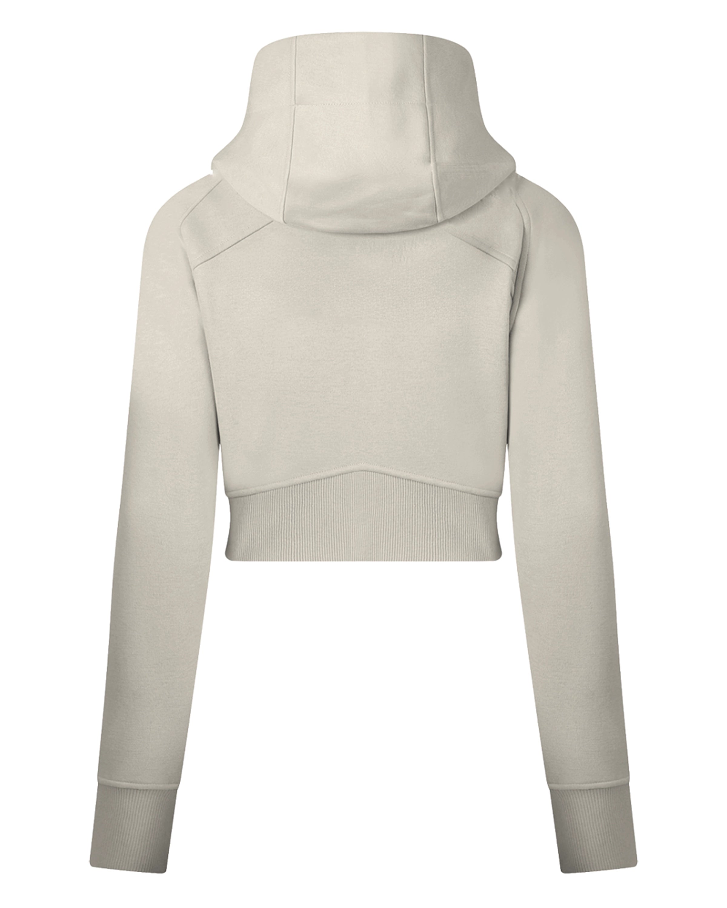 Apricot Cropped Zip-Through Hoodie For Women Back Mockup - Hanggerrz