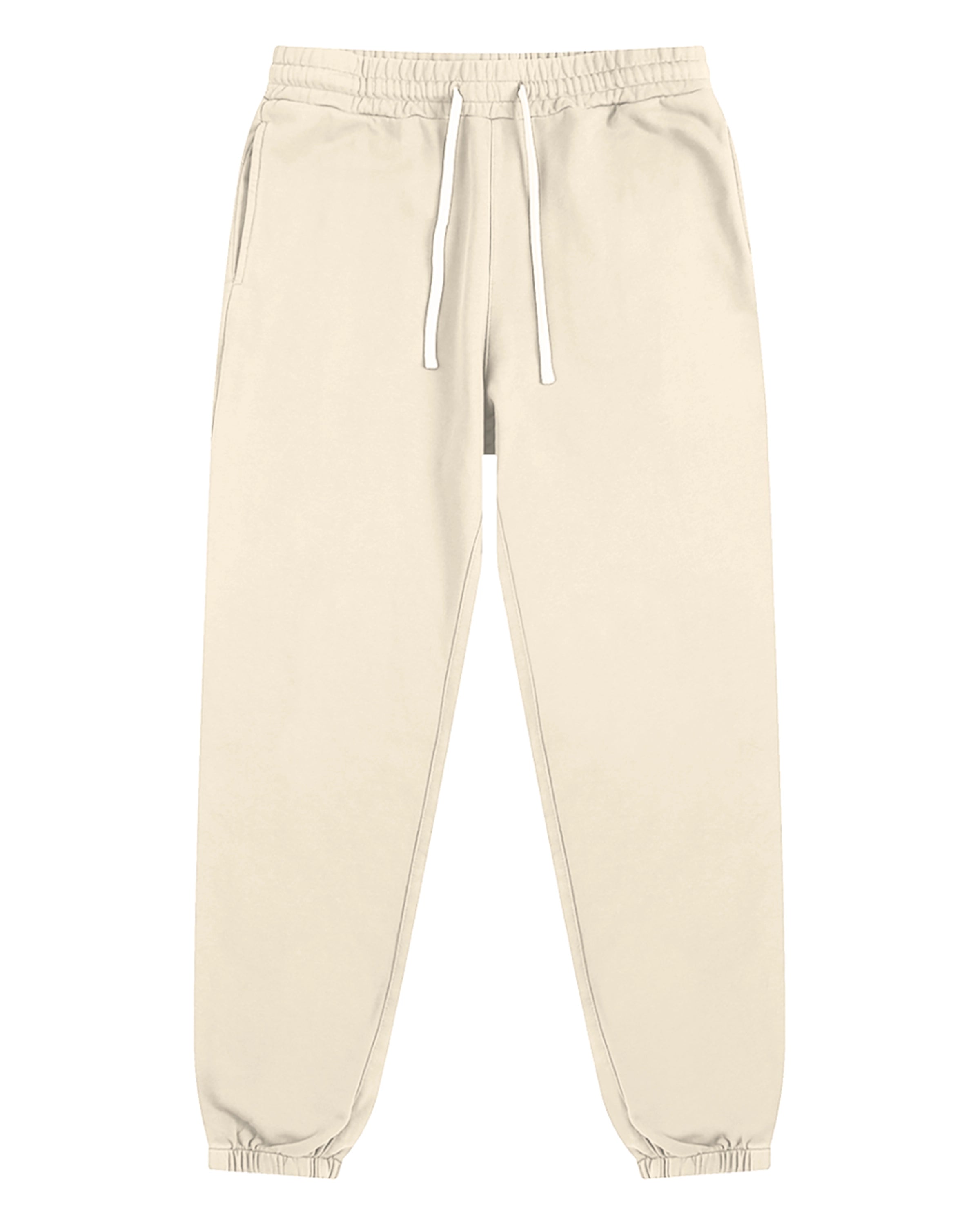 Apricot Pure Cotton Essential Unisex Joggers Front Mockup - Hanggerrz