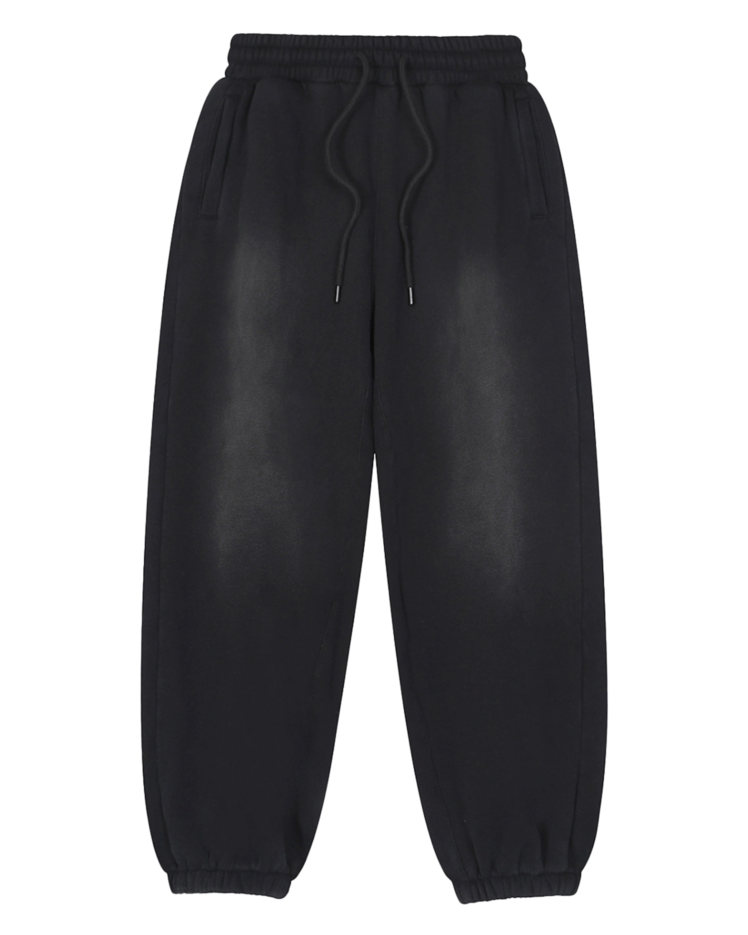 Black Loose Fit Unisex Streetwear Jogger Front Mockup - Hanggerrz