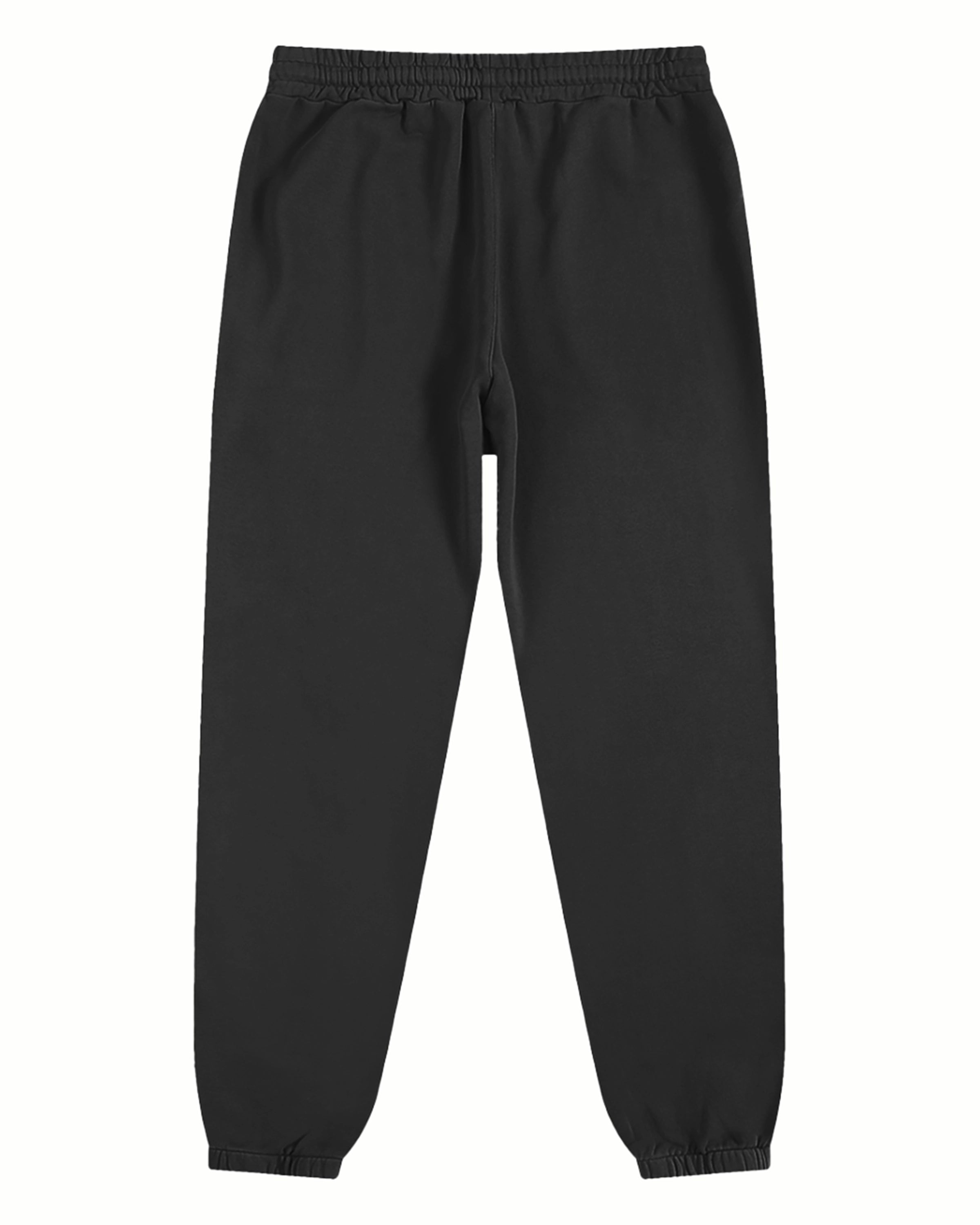 Black Pure Cotton Essential Unisex Joggers Back Mockup - Hanggerrz