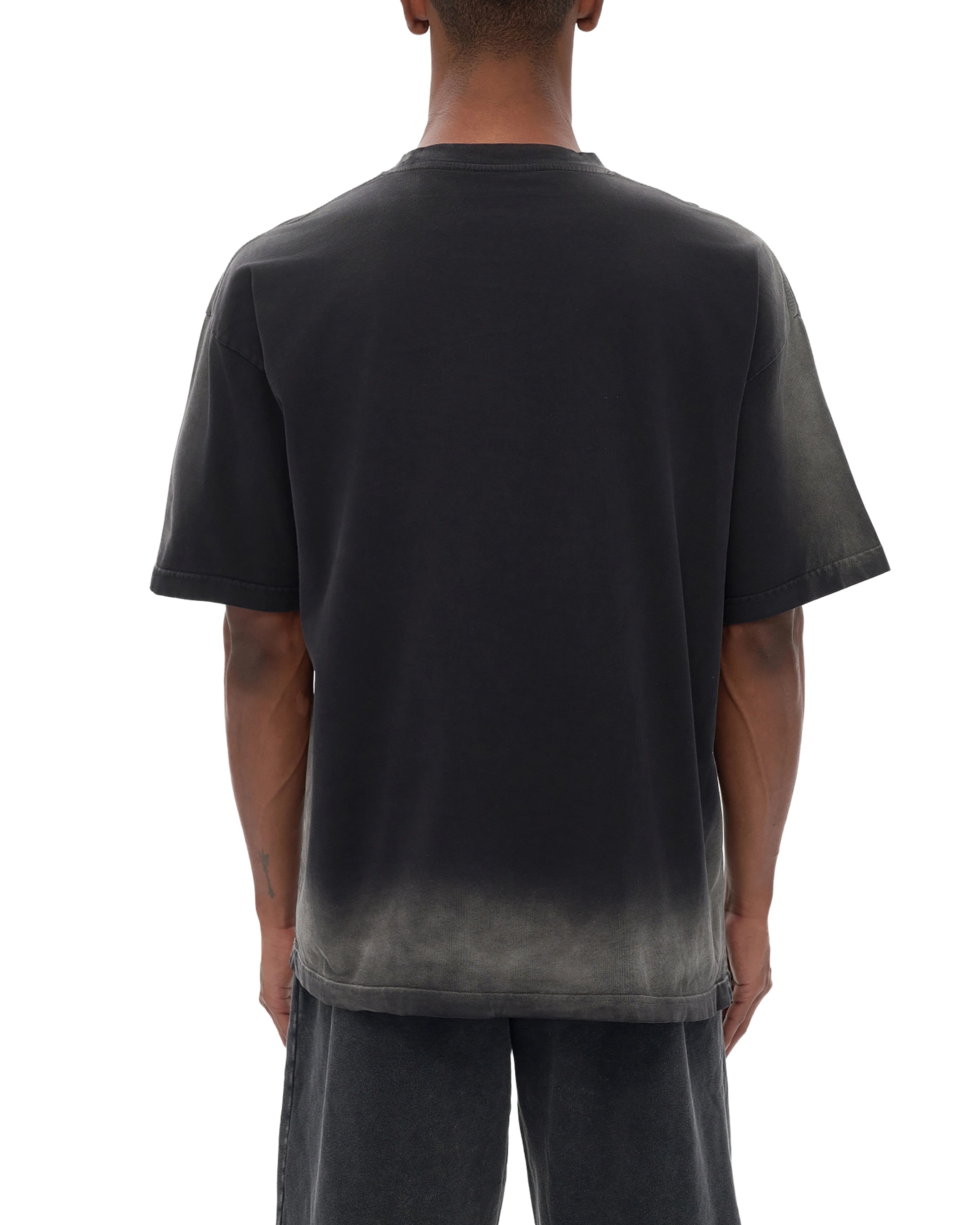 Black Streetwear Sunfade Edge T-shirt Back - Hanggerrz