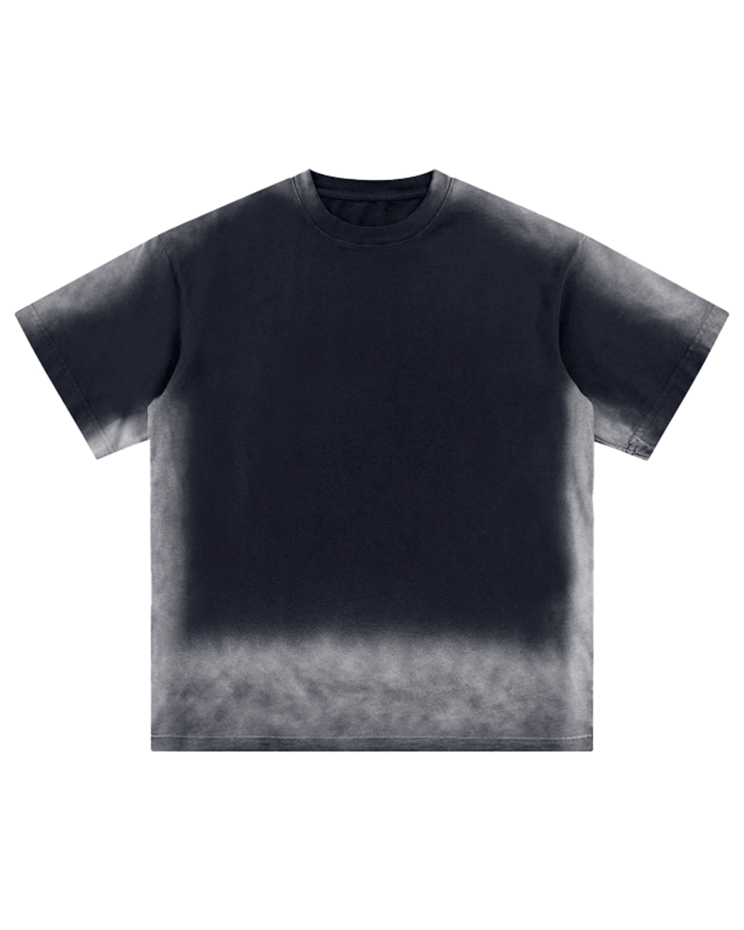 Black Streetwear Sunfade Edge T-shirt Front Mockup - Hanggerrz