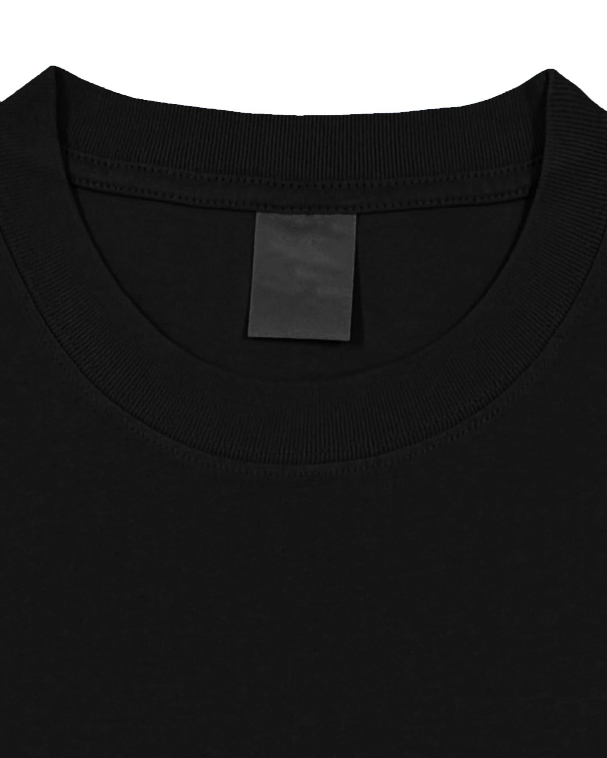 Black Sunfade Vintage Washed Gradient T-Shirt Neck - Hanggerrz