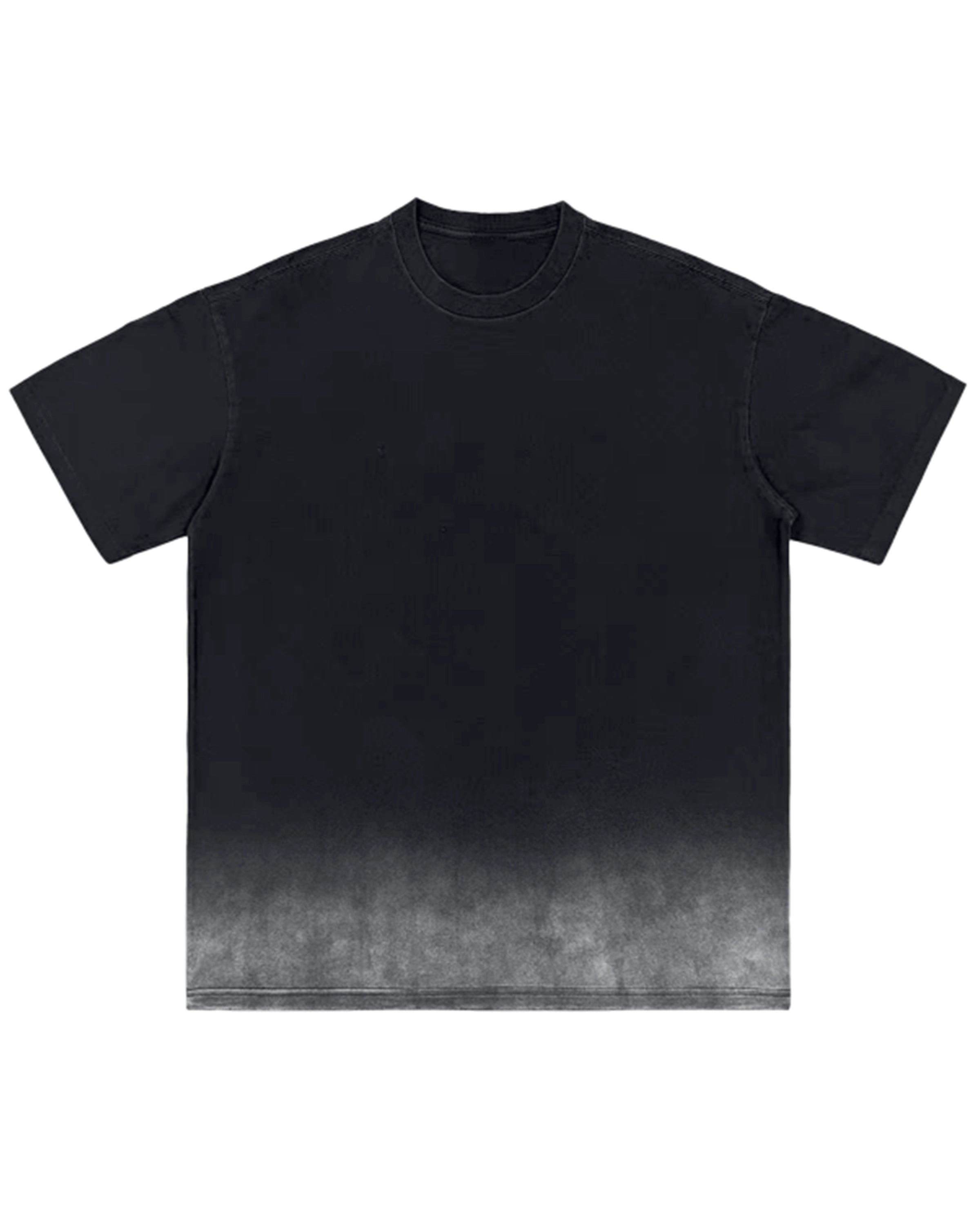 Black Sunfade Vintage Washed Gradient T-Shirt Front Mockup - Hanggerrz