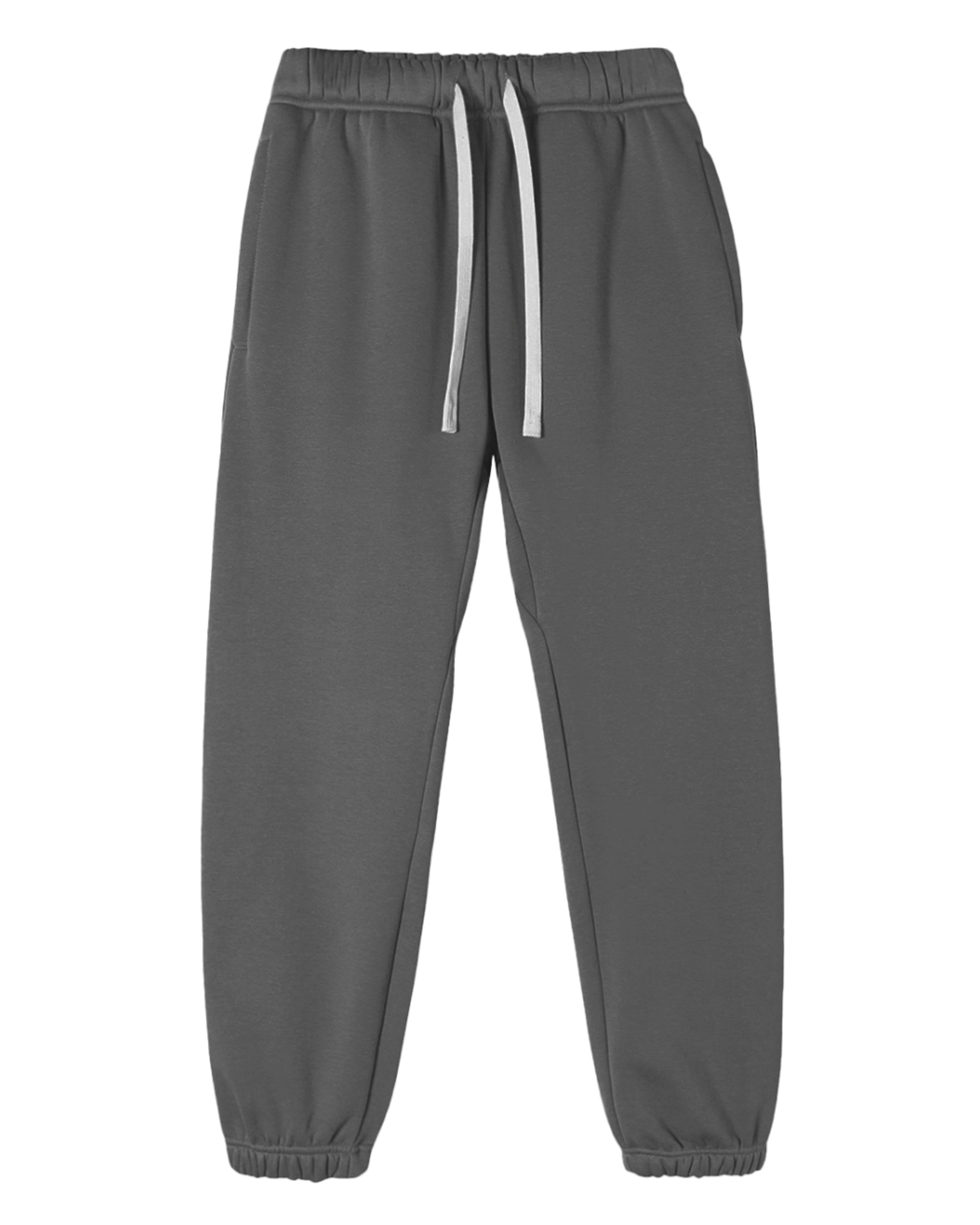 Cement Gray Streetwear Loose Fit Essential Joggers Front Mockup - Hanggerrz