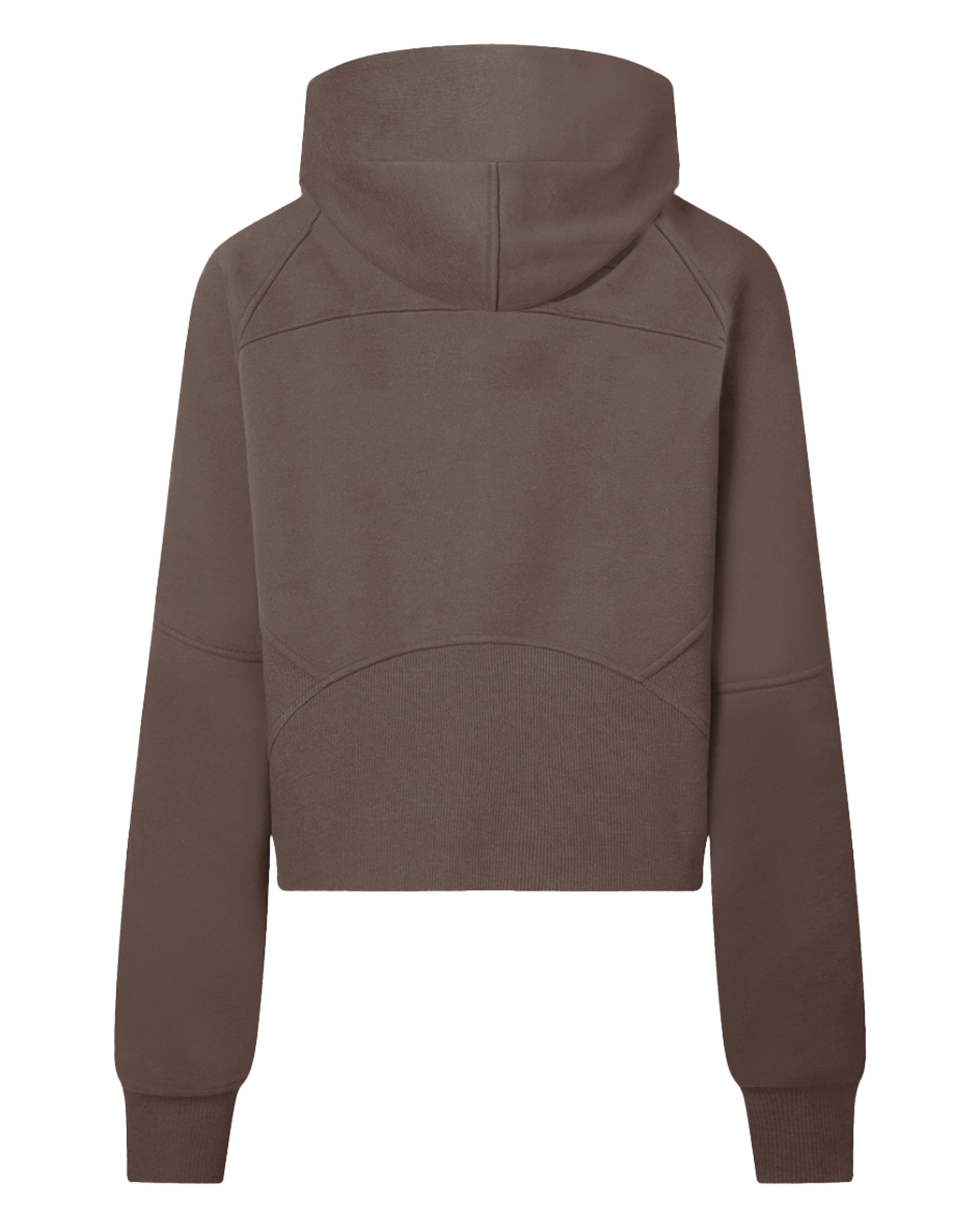 Coffee Women's Half-Zip Cropped Hoodie Back Mockup - Hanggerrz