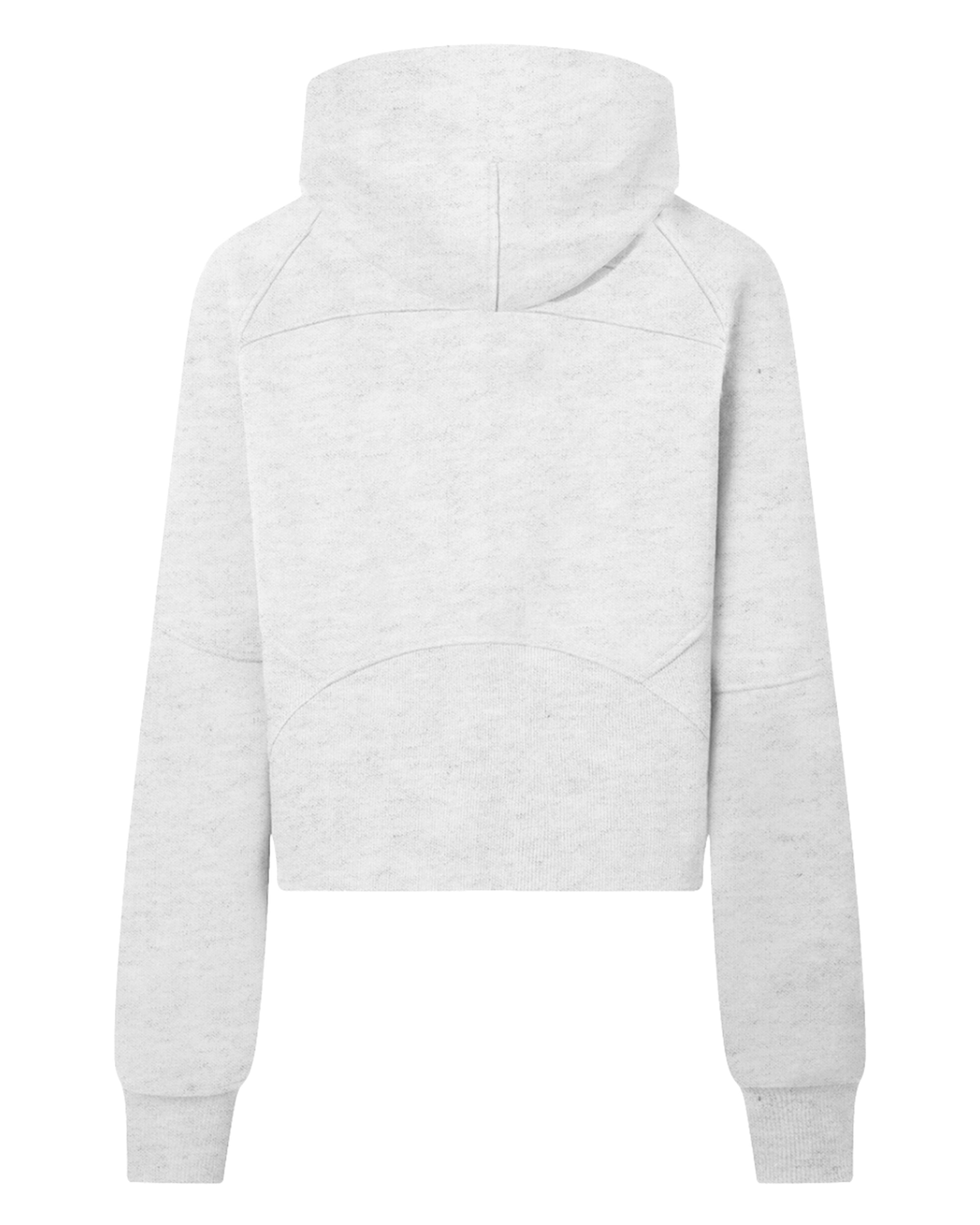 Cold Gray Women's Half-Zip Cropped Hoodie Back Mockup - Hanggerrz