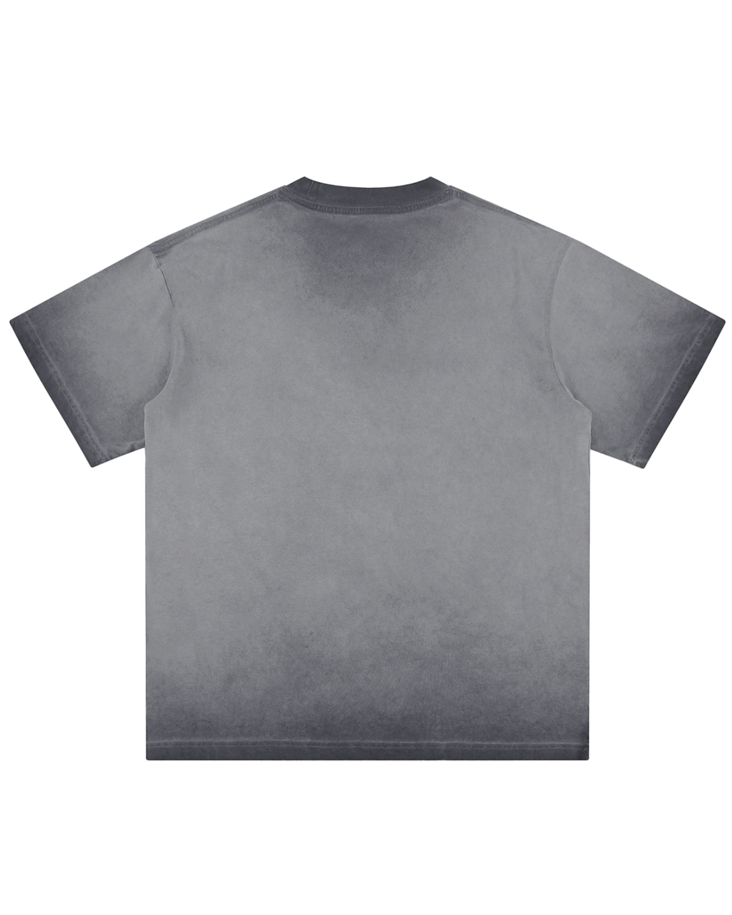 Dark Gray Streetwear Reverse Dyed T-shirt Back Mockup - Hanggerrz