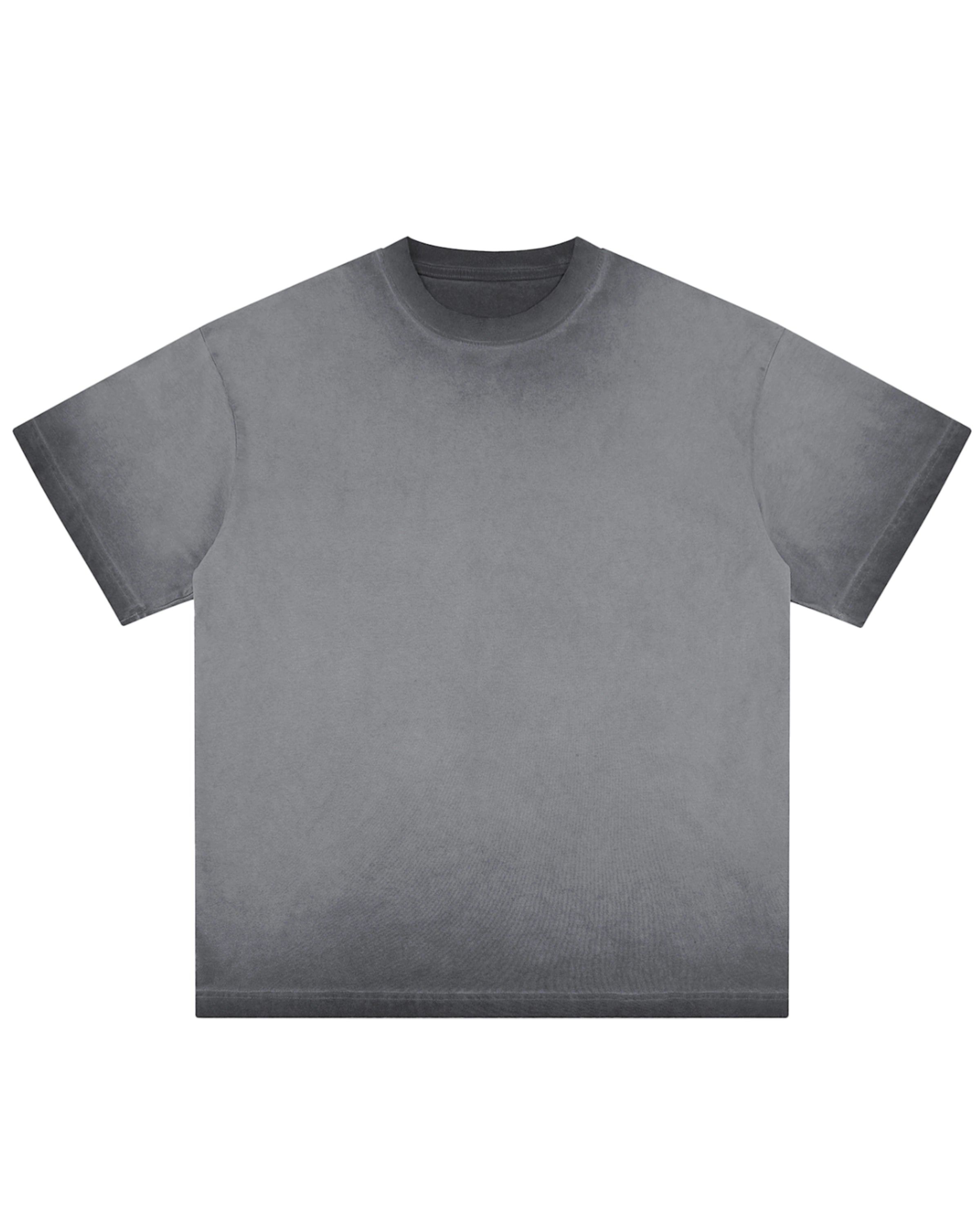 Dark Gray Streetwear Reverse Dyed T-shirt Front Mockup - Hanggerrz