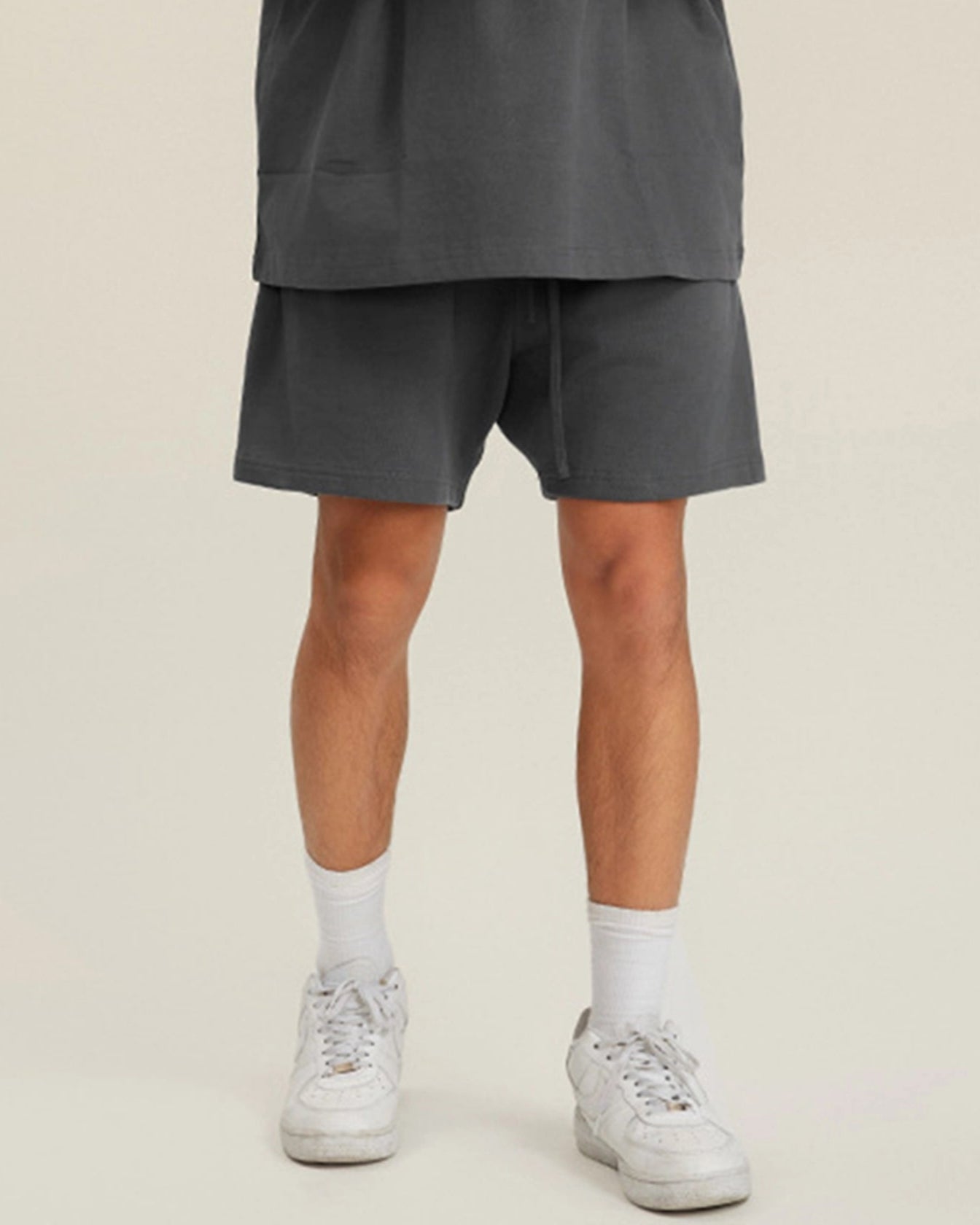 Dark Gray Streetwear Unisex Heavyweight Loose Fit FOG Shorts - Hanggerrz