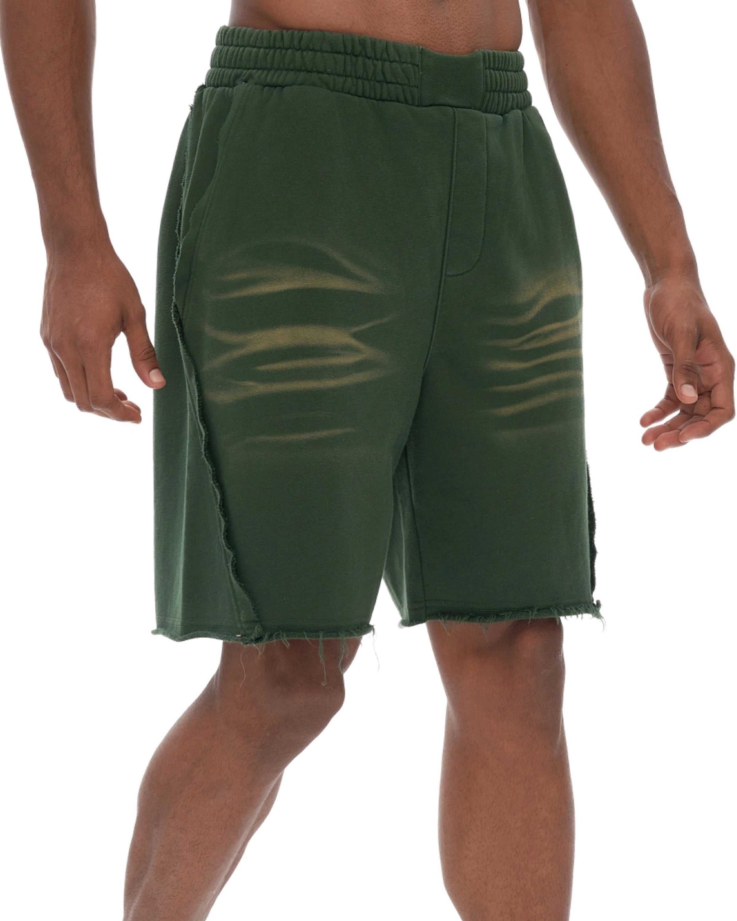 Heavyweight Vintage Washed Tiger Stripes Shorts - Hanggerrz