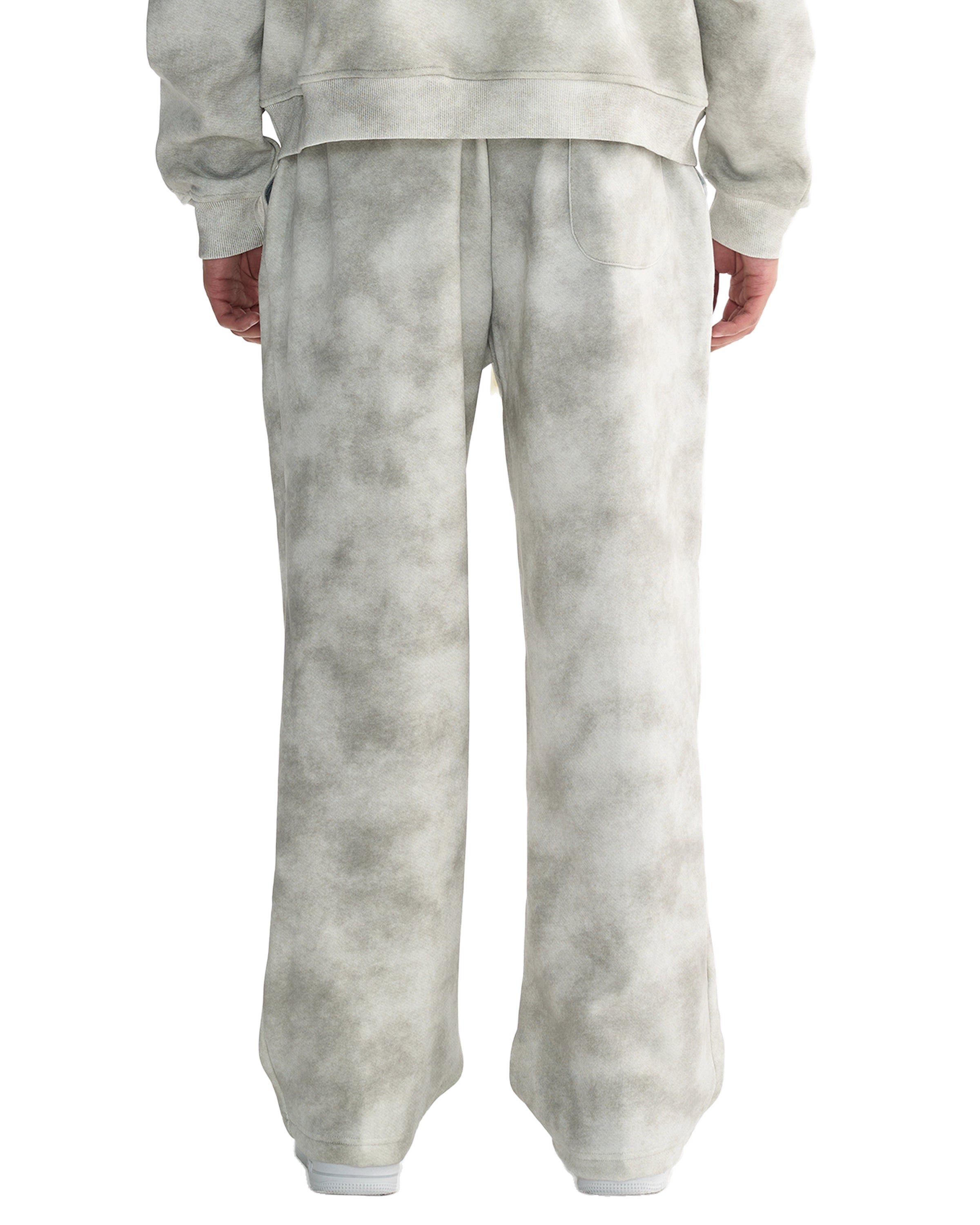 Dirty Washed Fleece Sweatpants Back Look - Hanggerrz