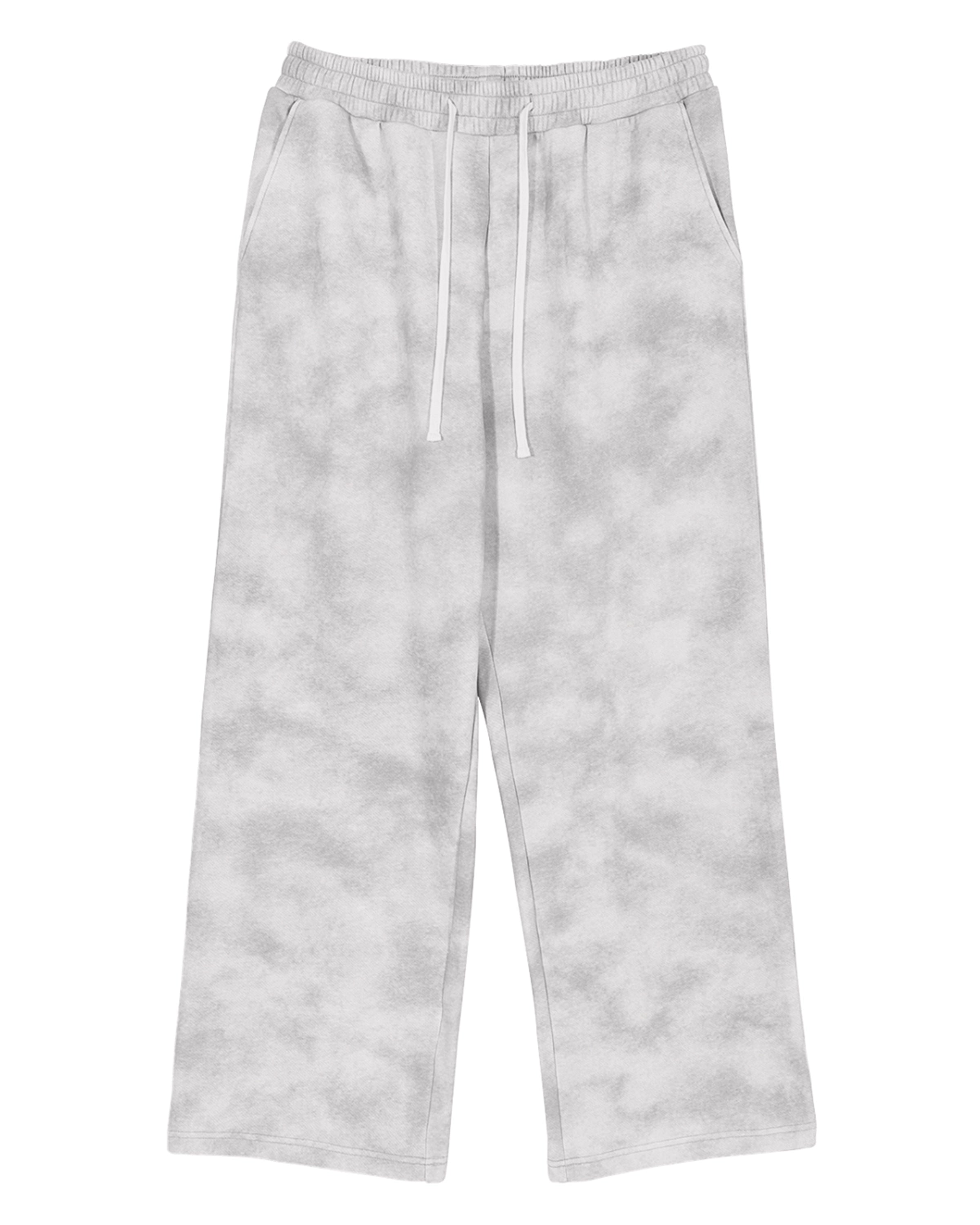 Dirty Washed Fleece Sweatpants Front Mockup - Hanggerrz