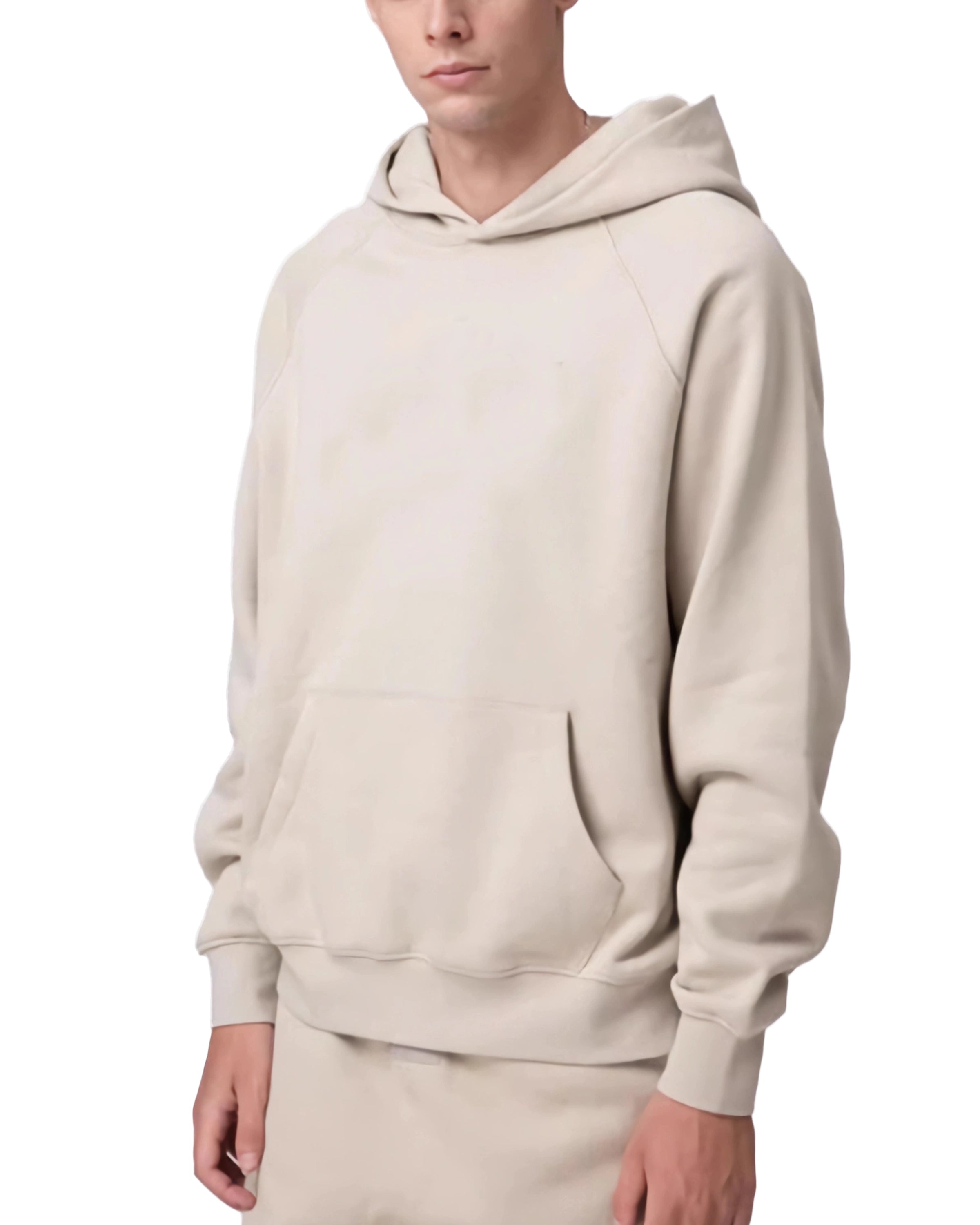 Essential Raglan Sleeve Streetwear Hoodie Front Close Look - Hanggerrz