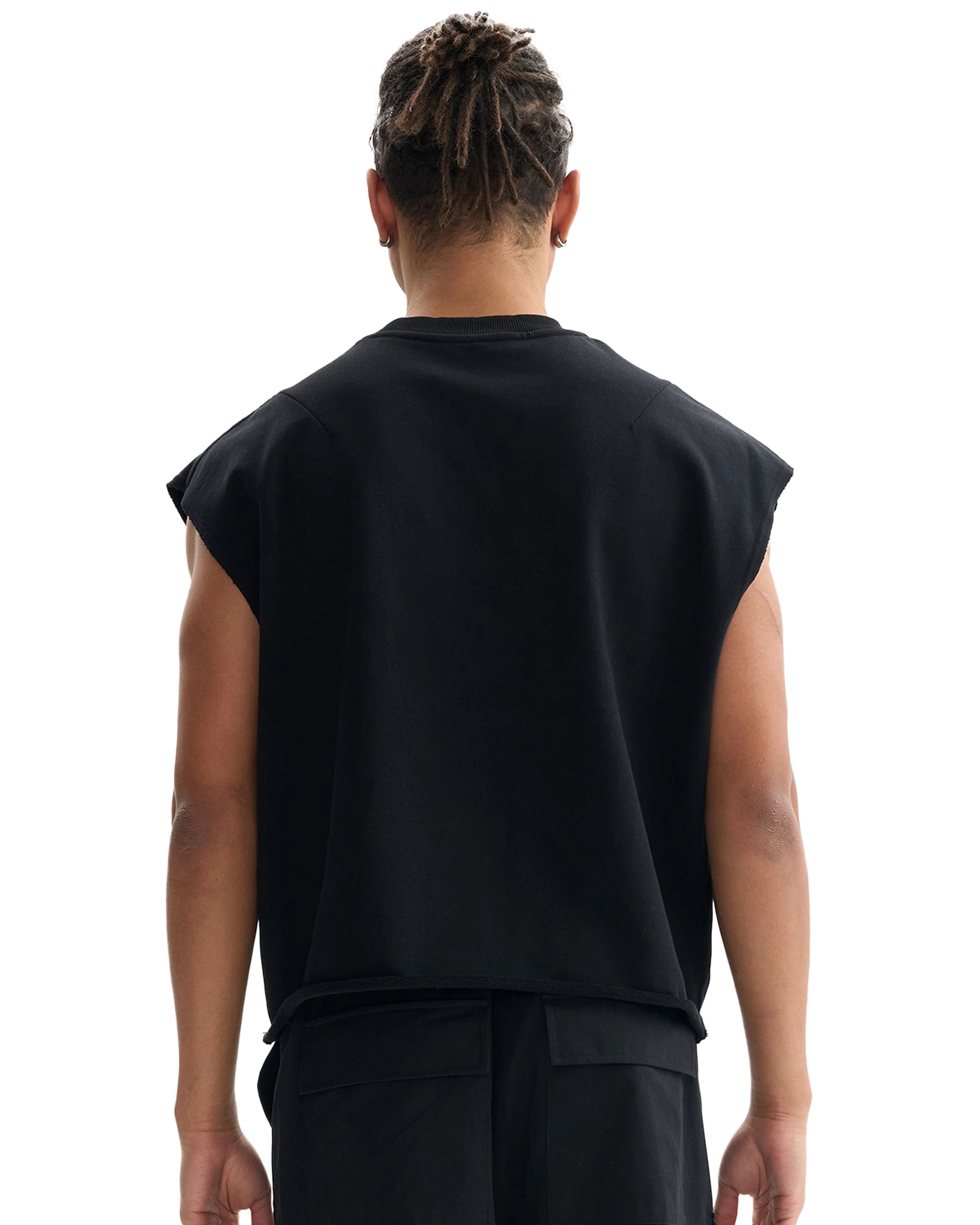 French Terry Streetwear Boxy Tank Top Back Look - Hanggerrz