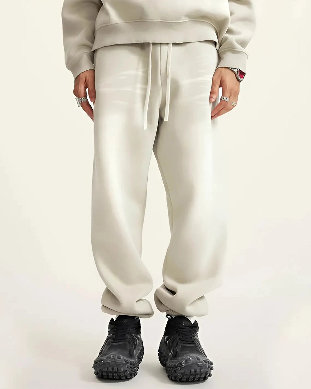 Gray Camel Streetwear Sunfade Fleeced Jogger - Hanggerrz