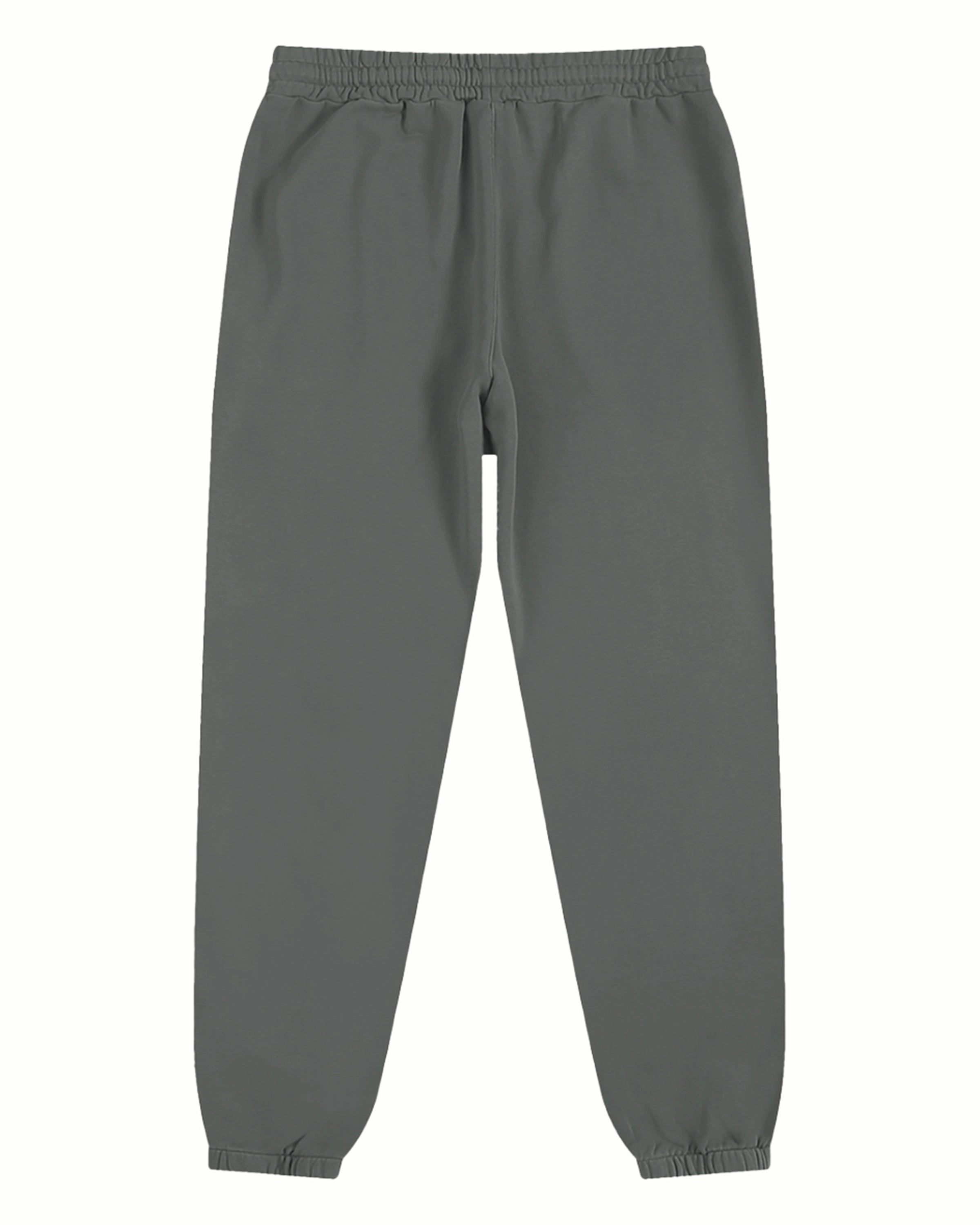 Gray Pure Cotton Essential Unisex Joggers Back Mockup - Hanggerrz