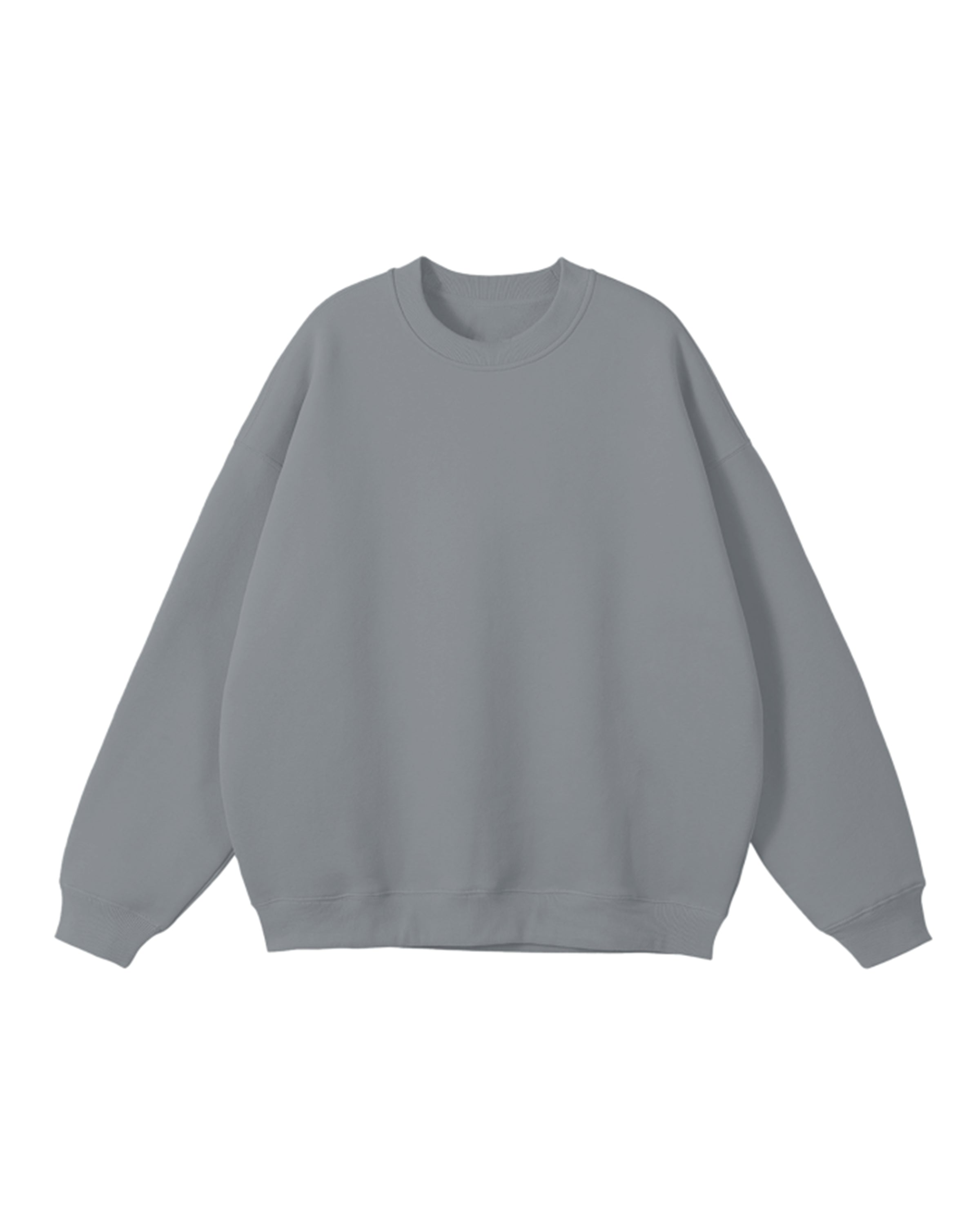 Gray Streetwear Unisex Fleeced Sweatshirt Front Mockup - Hanggerrz