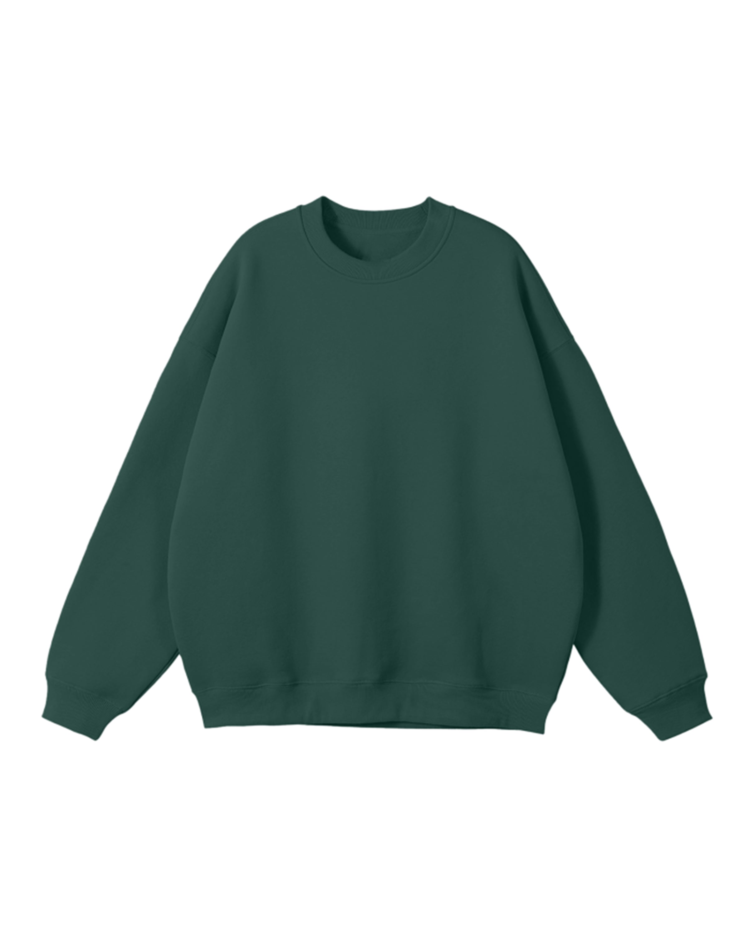 Green Streetwear Unisex Fleeced Sweatshirt Front Mockup - Hanggerrz