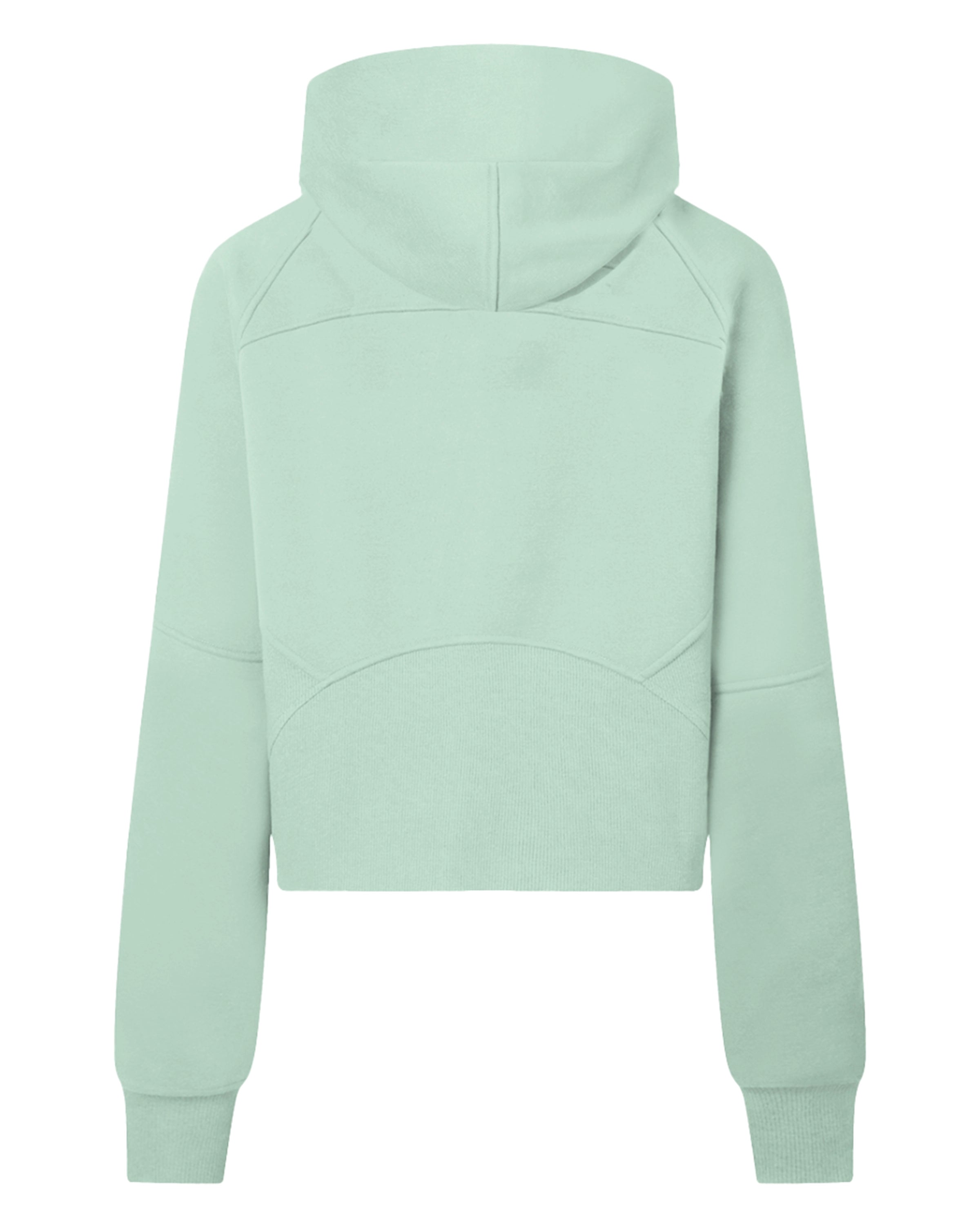 Green Women's Half-Zip Cropped Hoodie Back Mockup - Hanggerrz