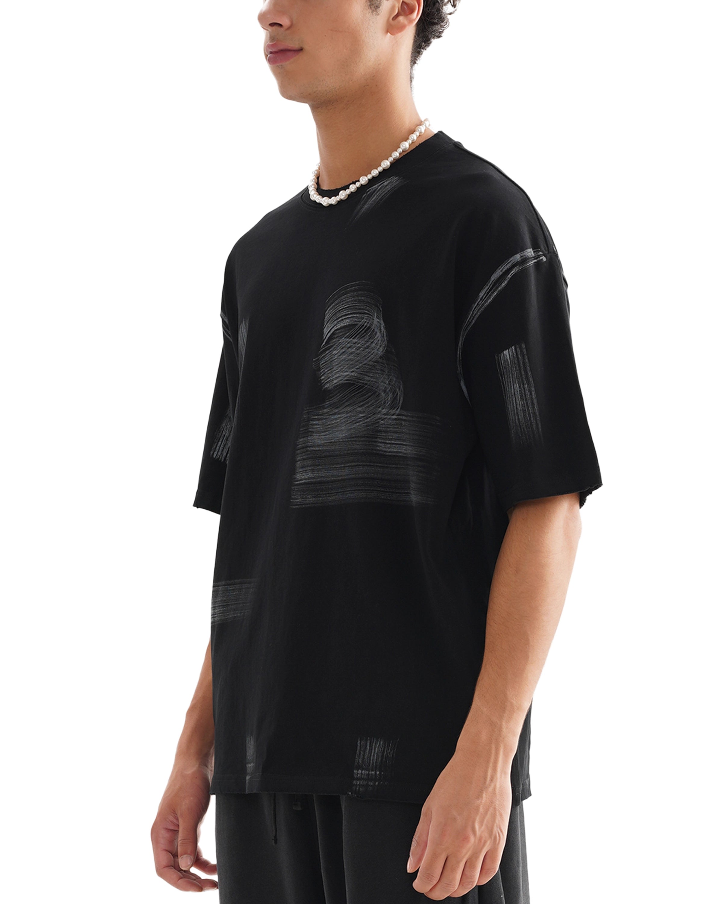 Hand Brushed Streetwear Unisex T-shirt Side Look Left - Hanggerrz