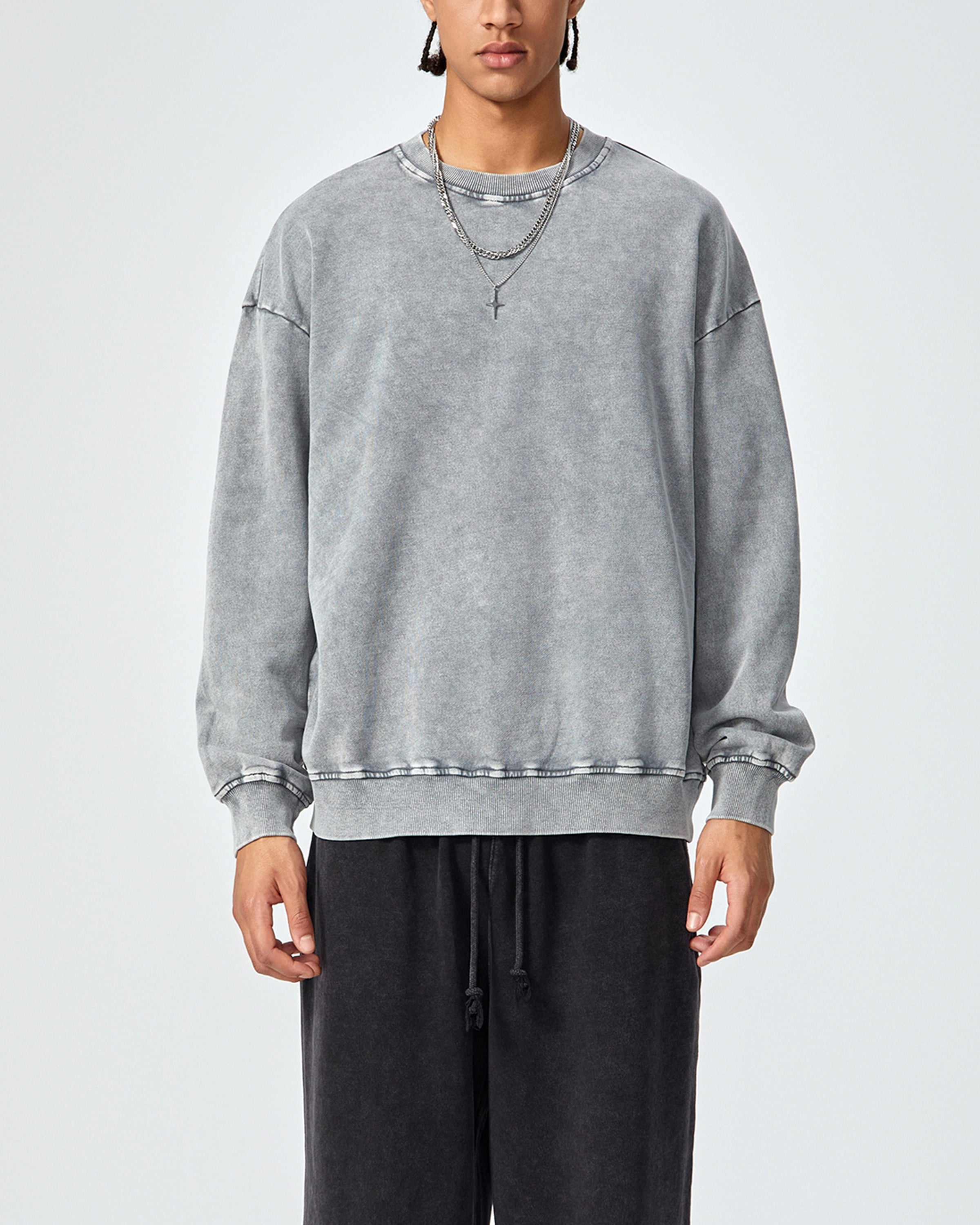 Acid Wash Streetwear Oversize Sweatshirt - Hanggerrz