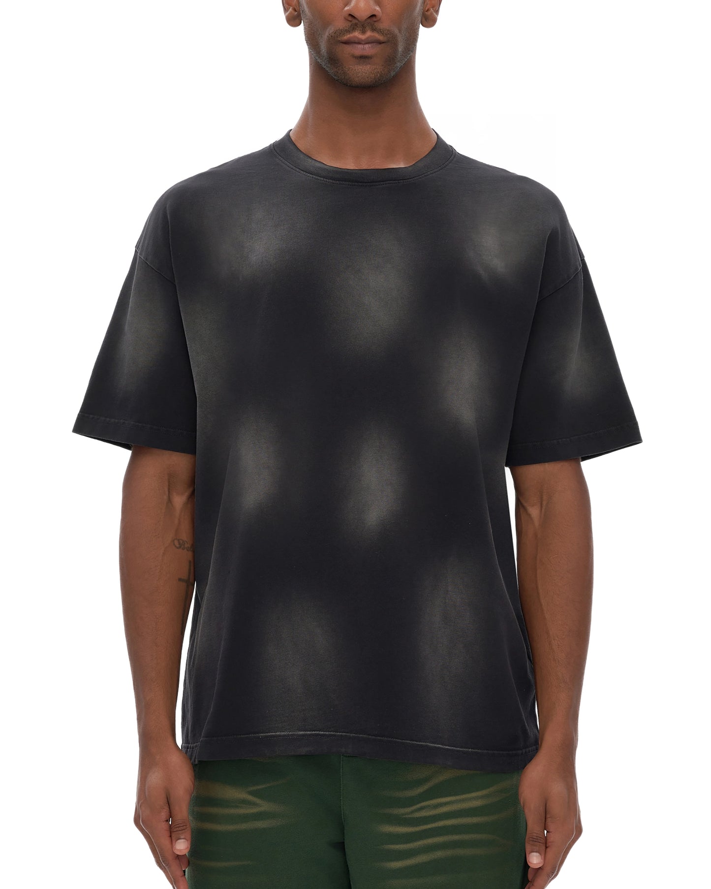 Monkey Washed Dotted Drop Shoulder T-Shirt - Hanggerrz