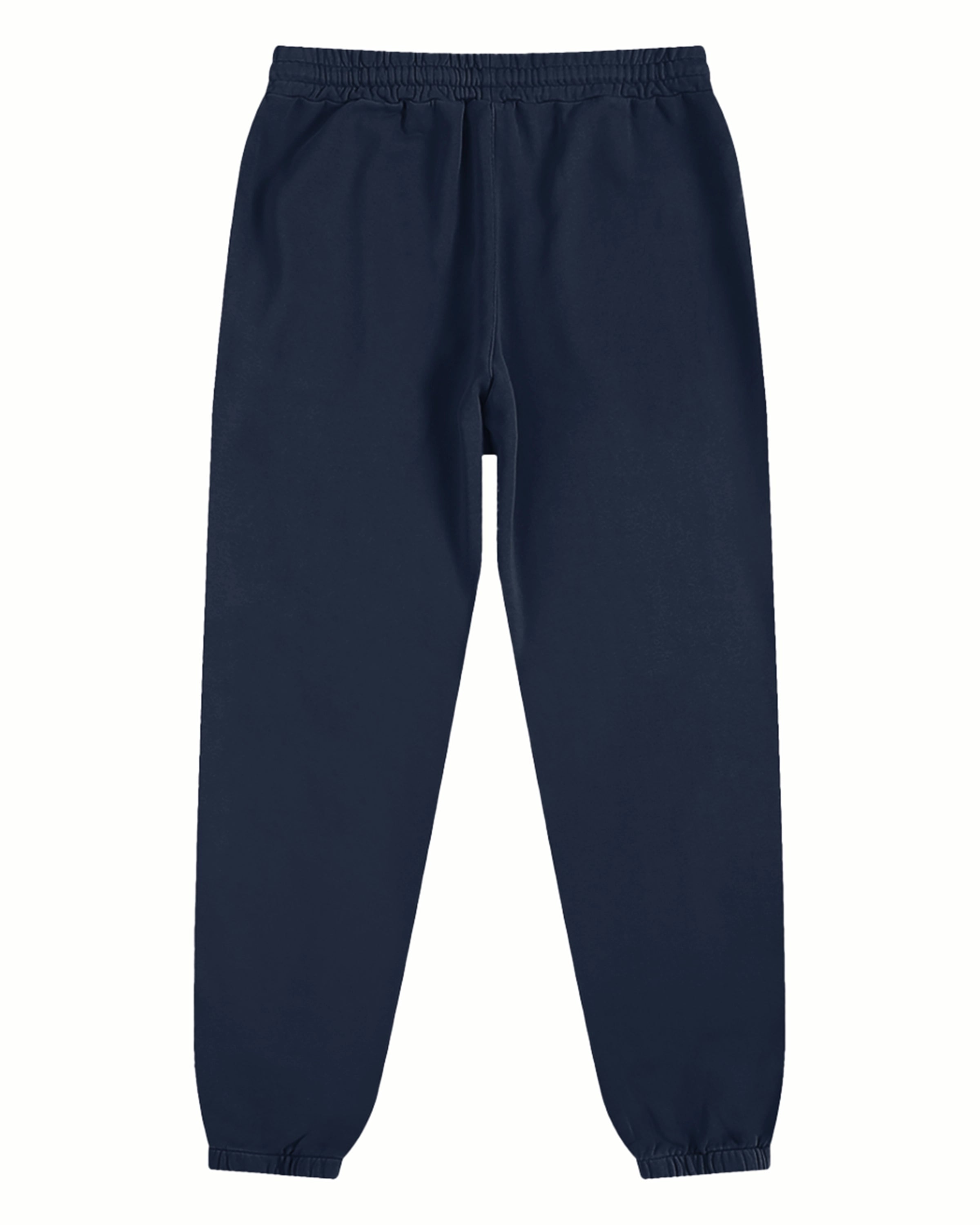 Navy Blue Pure Cotton Essential Unisex Joggers Back Mockup - Hanggerrz