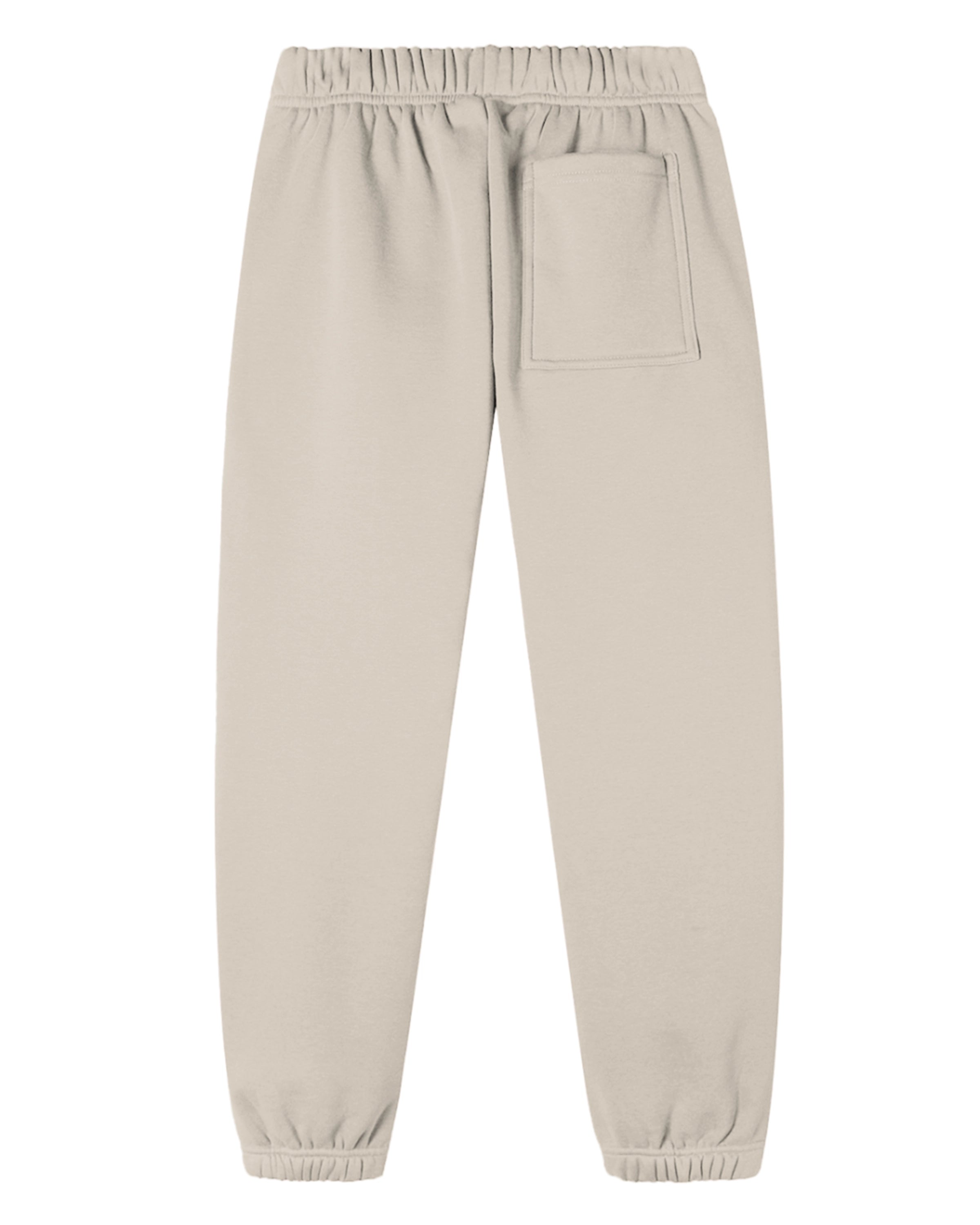 Oat Gray Streetwear Loose Fit Essential Joggers Back Mockup - Hanggerrz