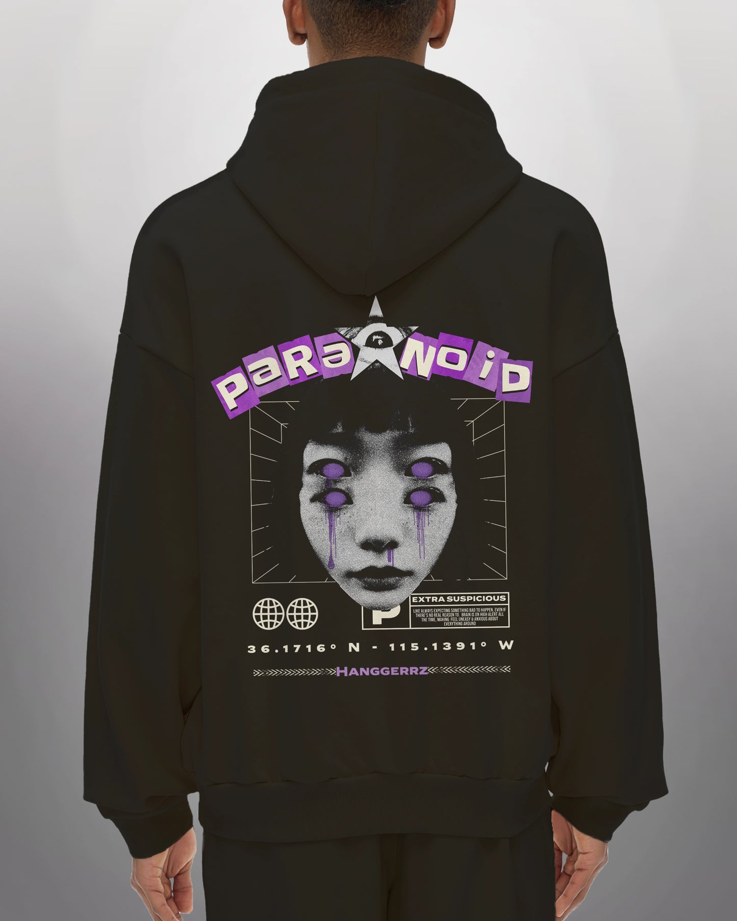 Paranoid Heavyweight Hidden Pocket Fleece Hoodie - Hanggerrz