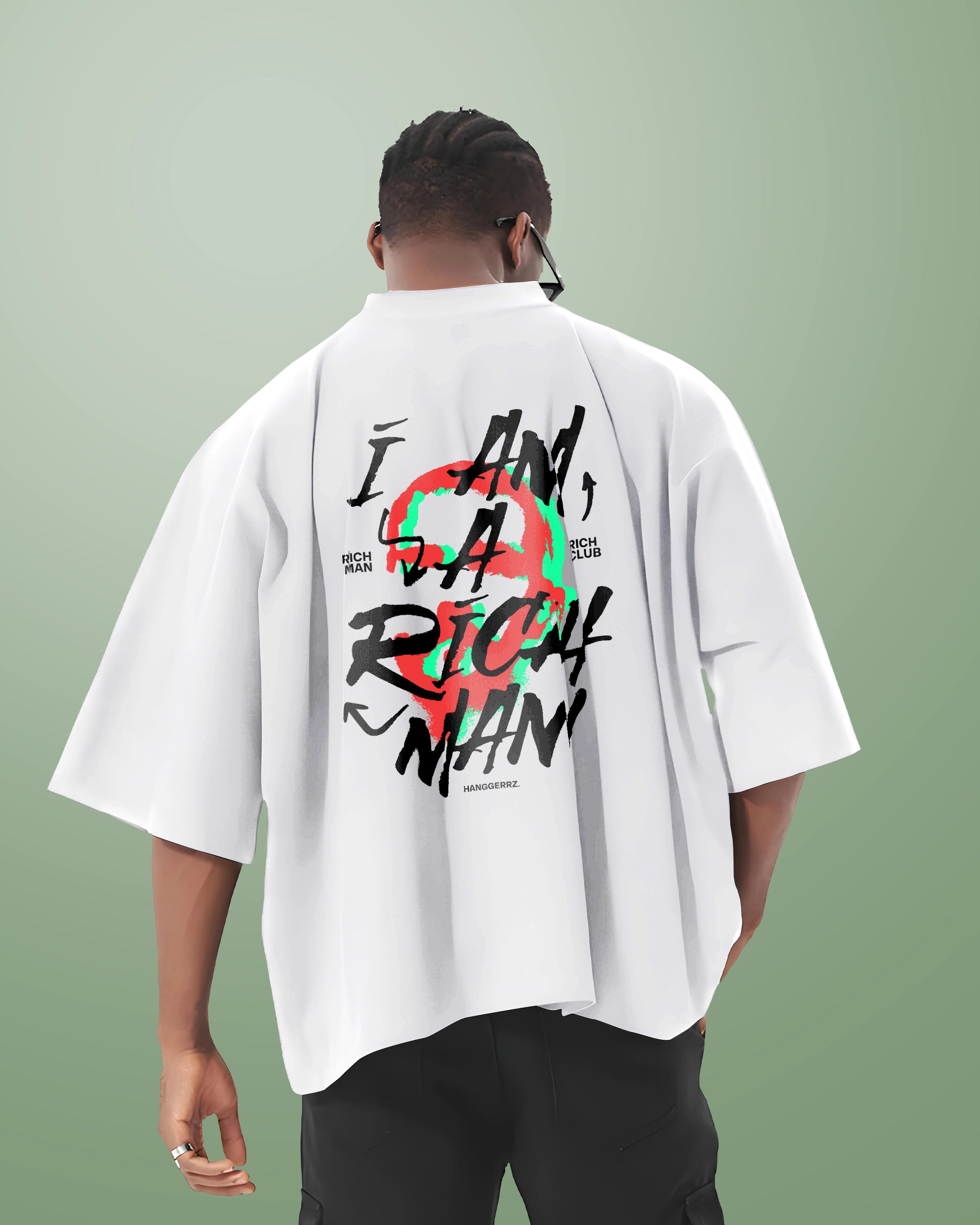 Rich Man Oversize One-piece Pattern Cut Boxy T-shirt - Hanggerrz