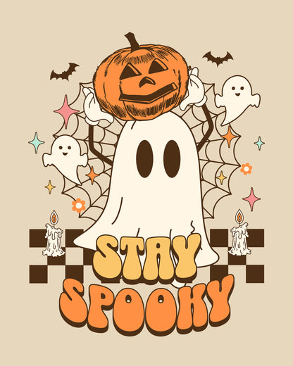 Stay Spooky Drop Shoulder Seamless T-Shirt - Hanggerrz