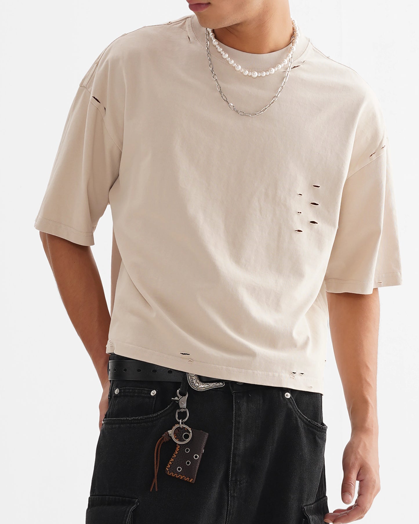 Streetwear Classic Frayed Boxy T-shirt - Hanggerrz