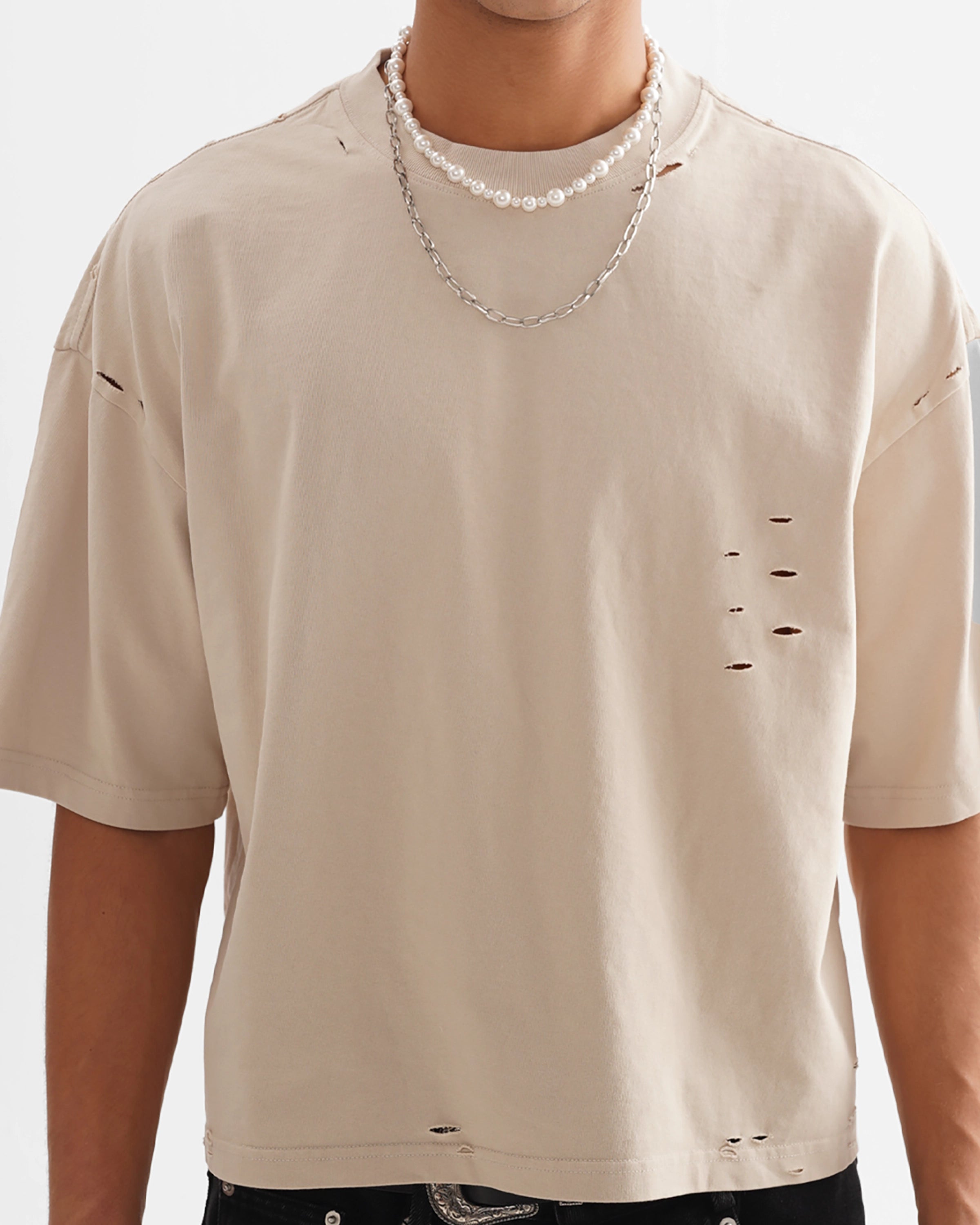 Streetwear Classic Frayed Boxy T-shirt - Hanggerrz