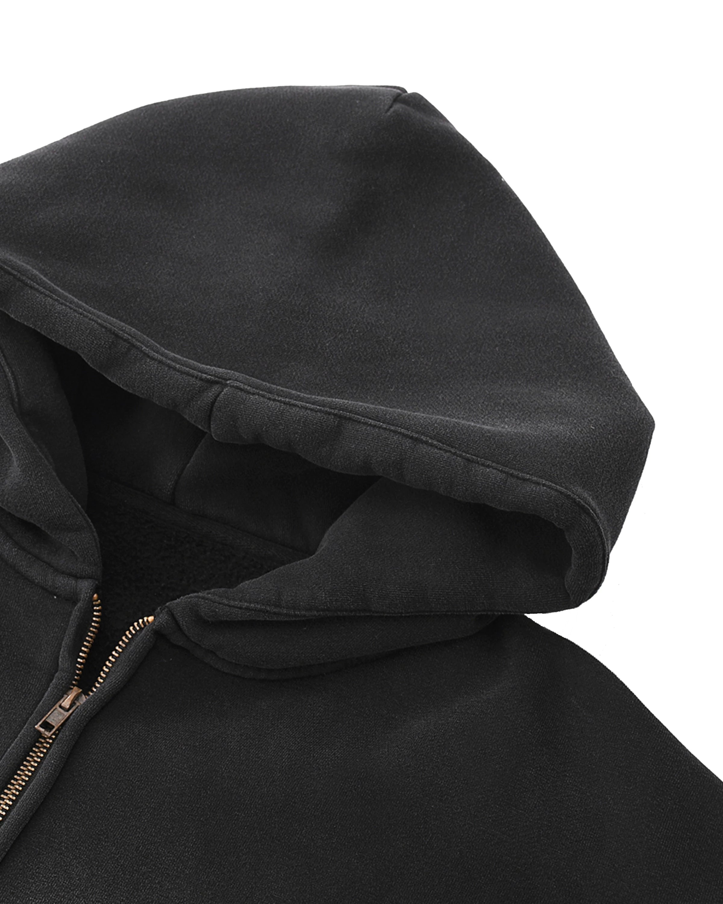 Streetwear Zip-Through Boxy Hoodie Hood - Hanggerrz