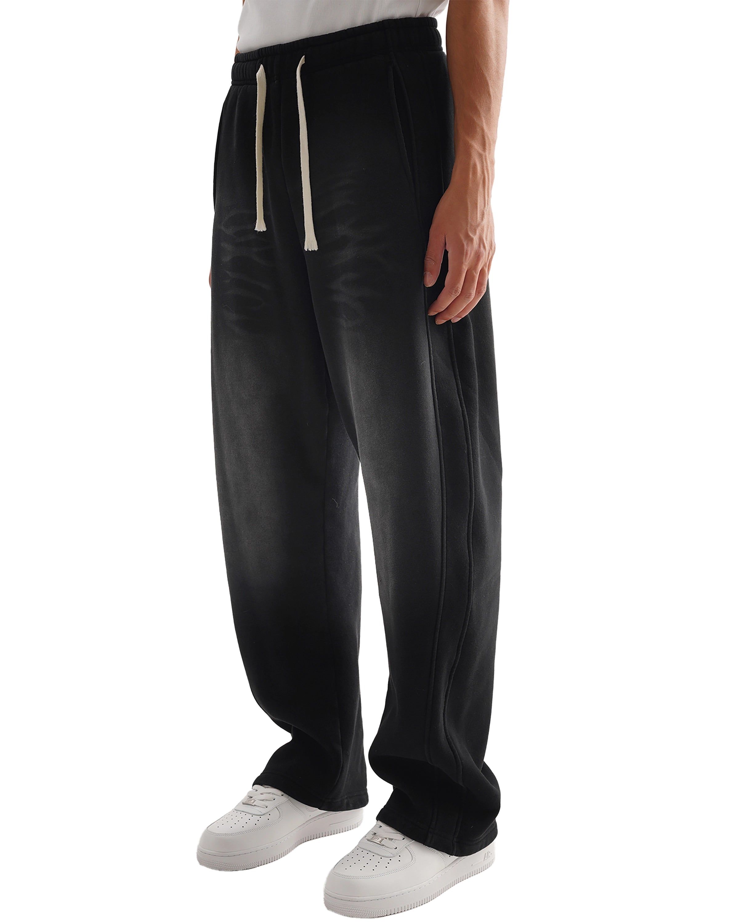 Sunfade Curved Blade Sweatpants Left Side Look - Hanggerrz