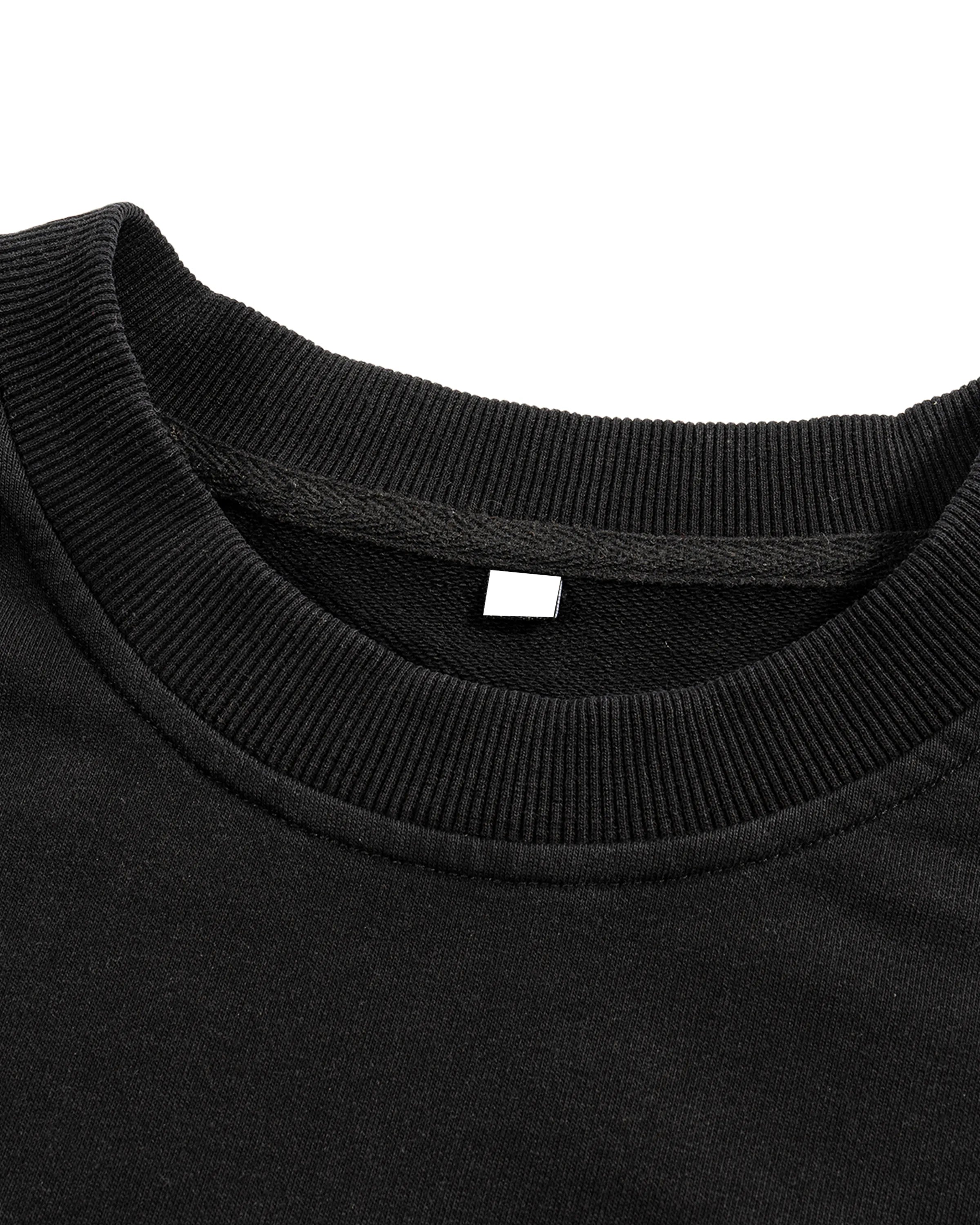 Sunfade French Terry Raw Edge Streetwear T-shirt Neckline - Hanggerrz