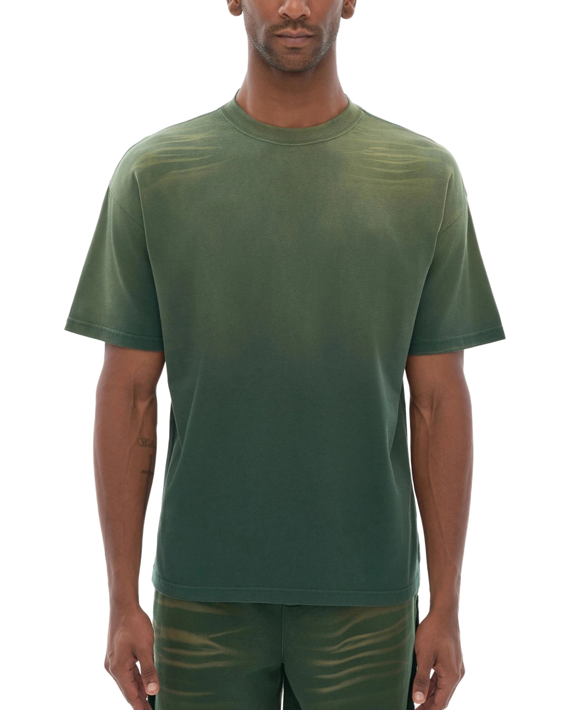 Vintage Washed Tiger Stripes Dyed Gradient T-Shirt - Hanggerrz