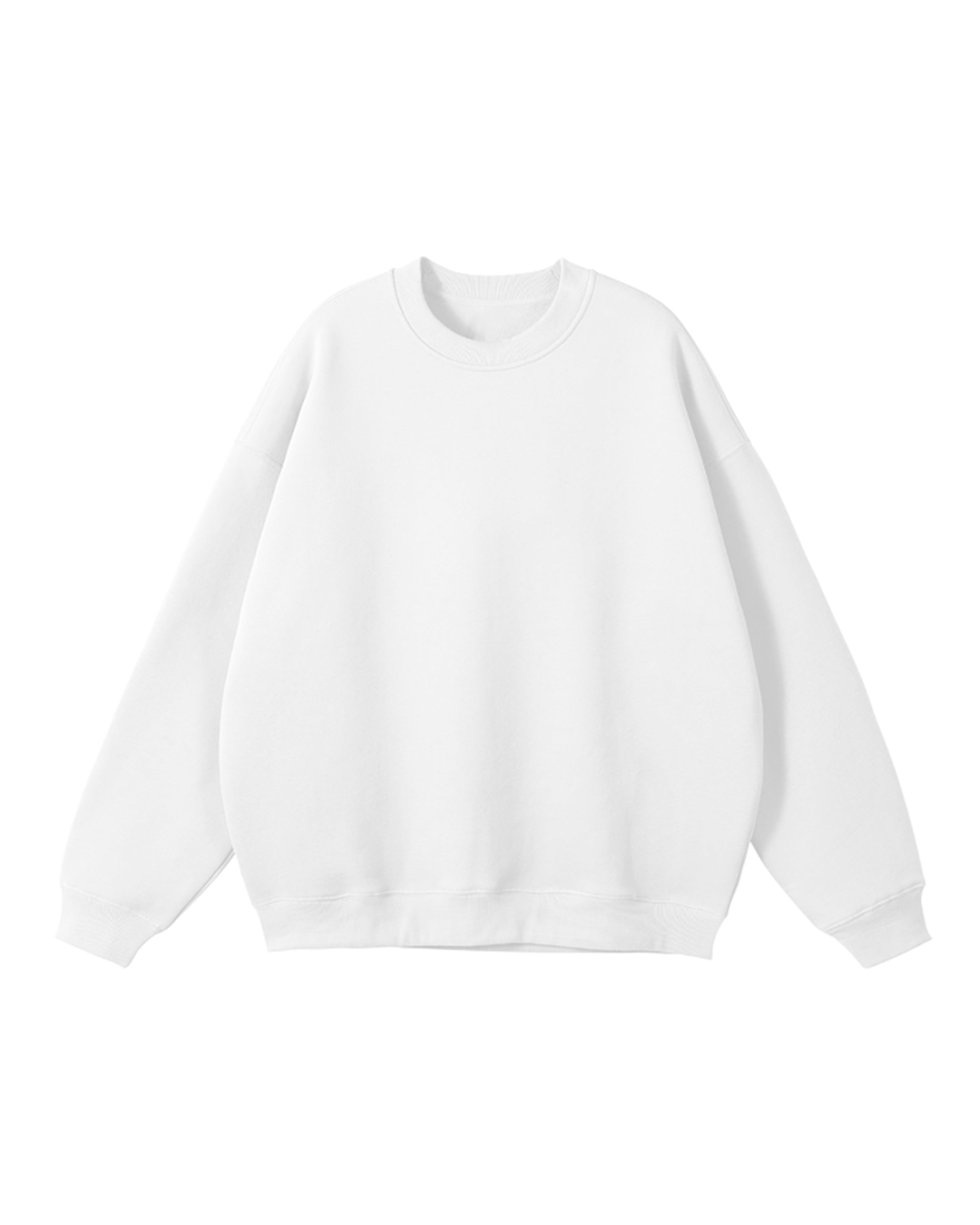 White Streetwear Unisex Fleeced Sweatshirt Front Mockup - Hanggerrz