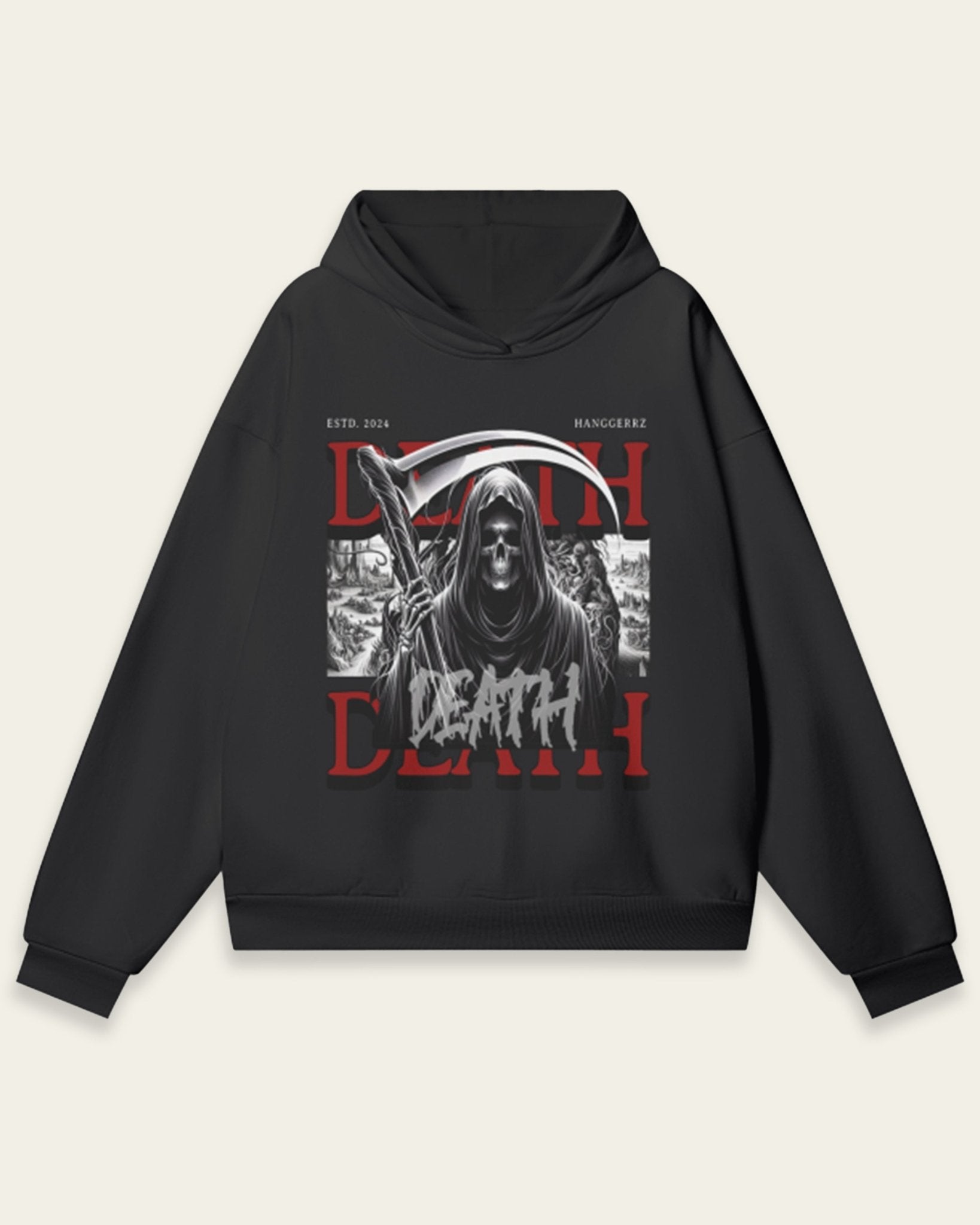 Death Heavyweight Hidden Pocket Fleece Hoodie - Hanggerrz