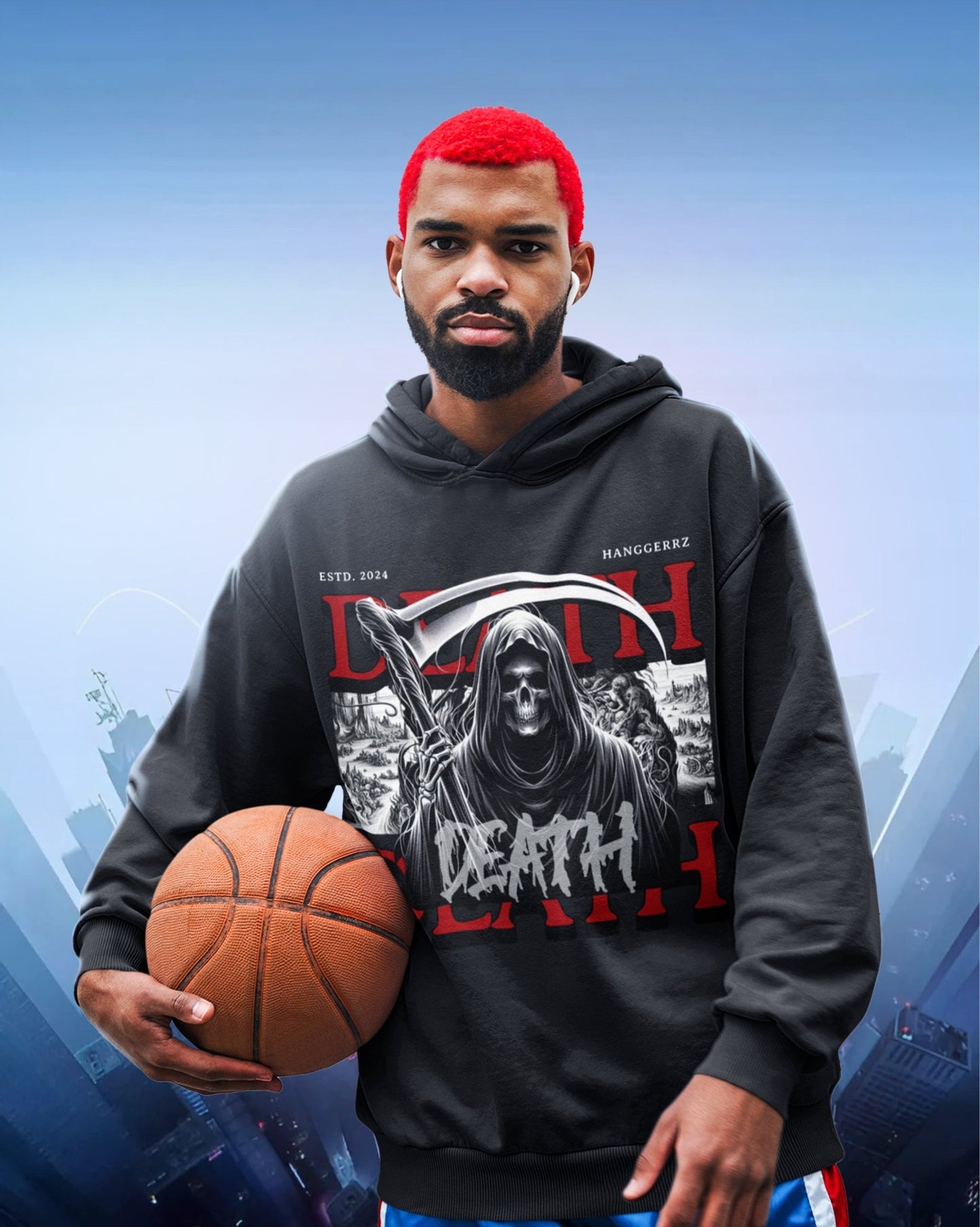 Death Heavyweight Hidden Pocket Fleece Hoodie - Hanggerrz